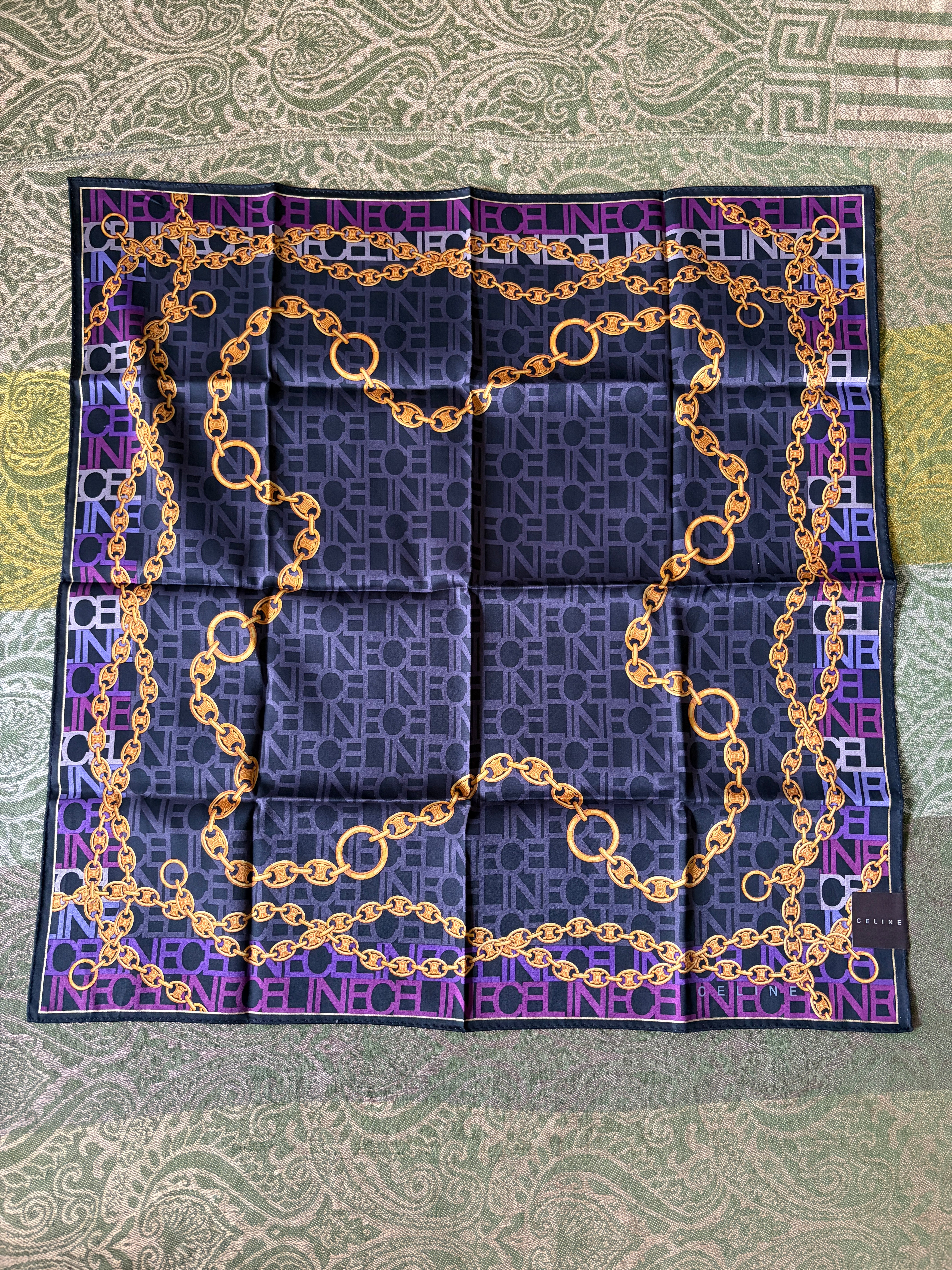 Celine Vintage Brand New Deadstock Scarf 50*51cm  Handkerchief
