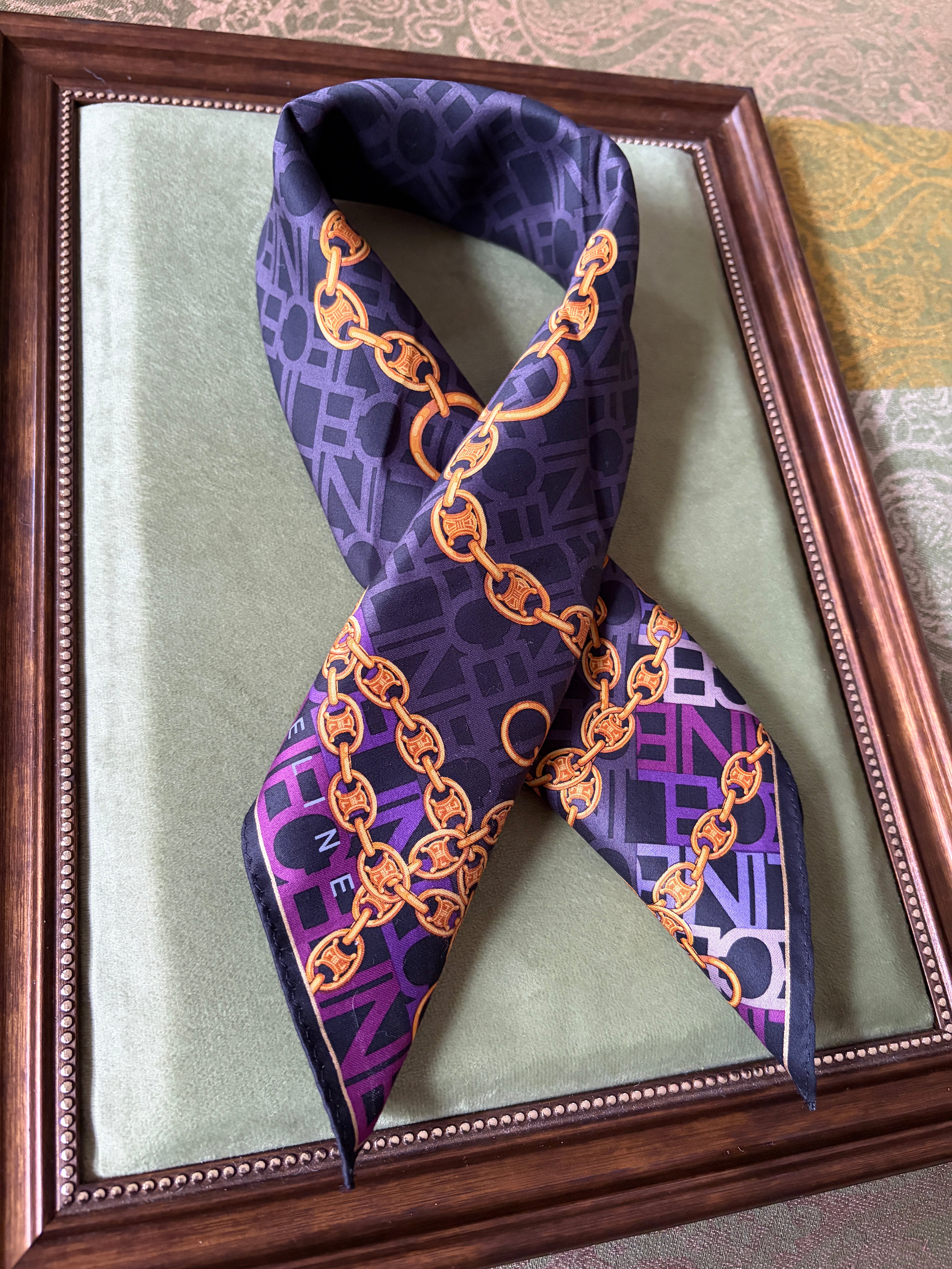 Celine Vintage Brand New Deadstock Scarf 50*51cm  Handkerchief