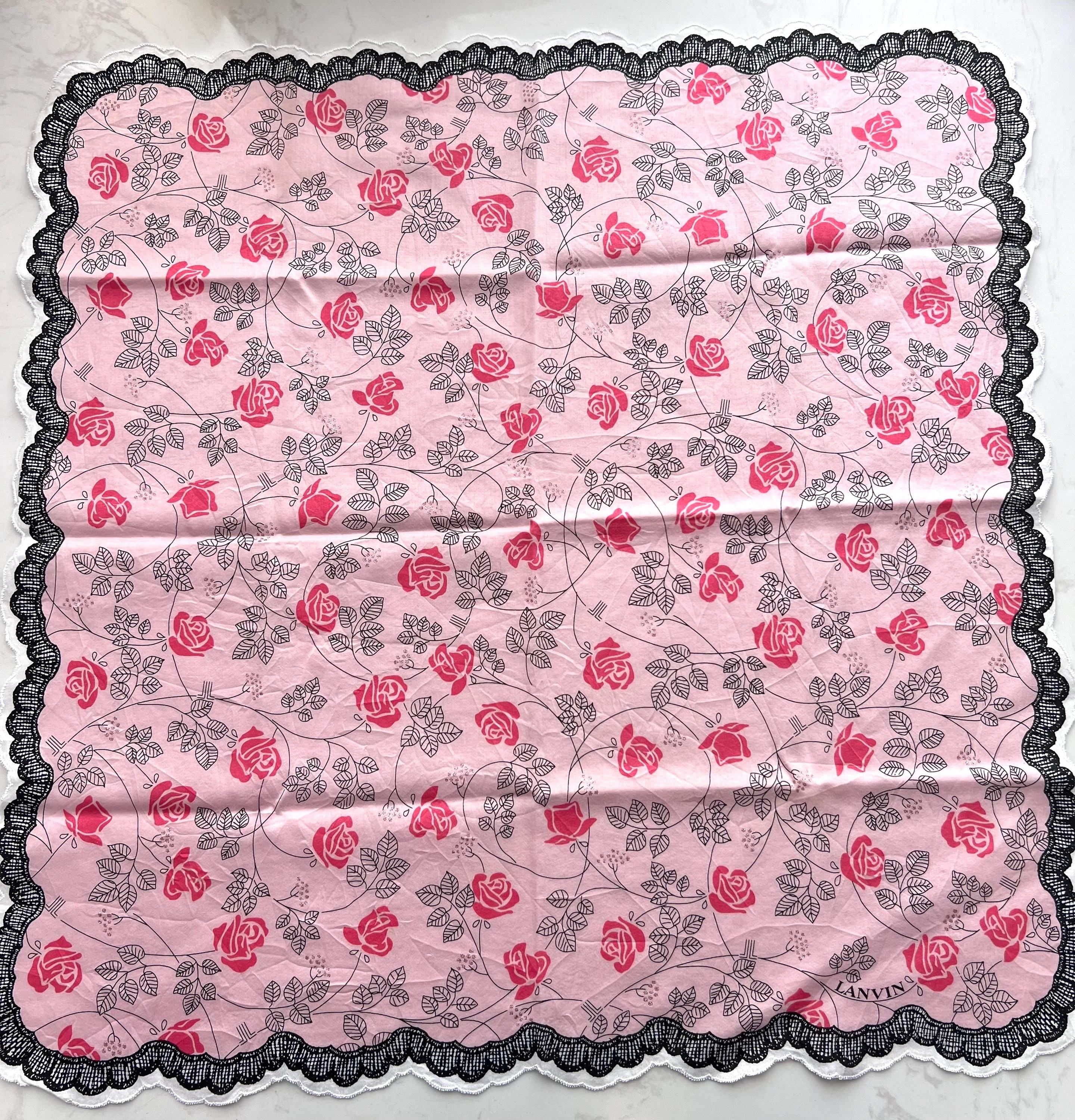 Vintage Lanvin Scarf | Iconic Designer Square | Elegant French Fashion Accessory