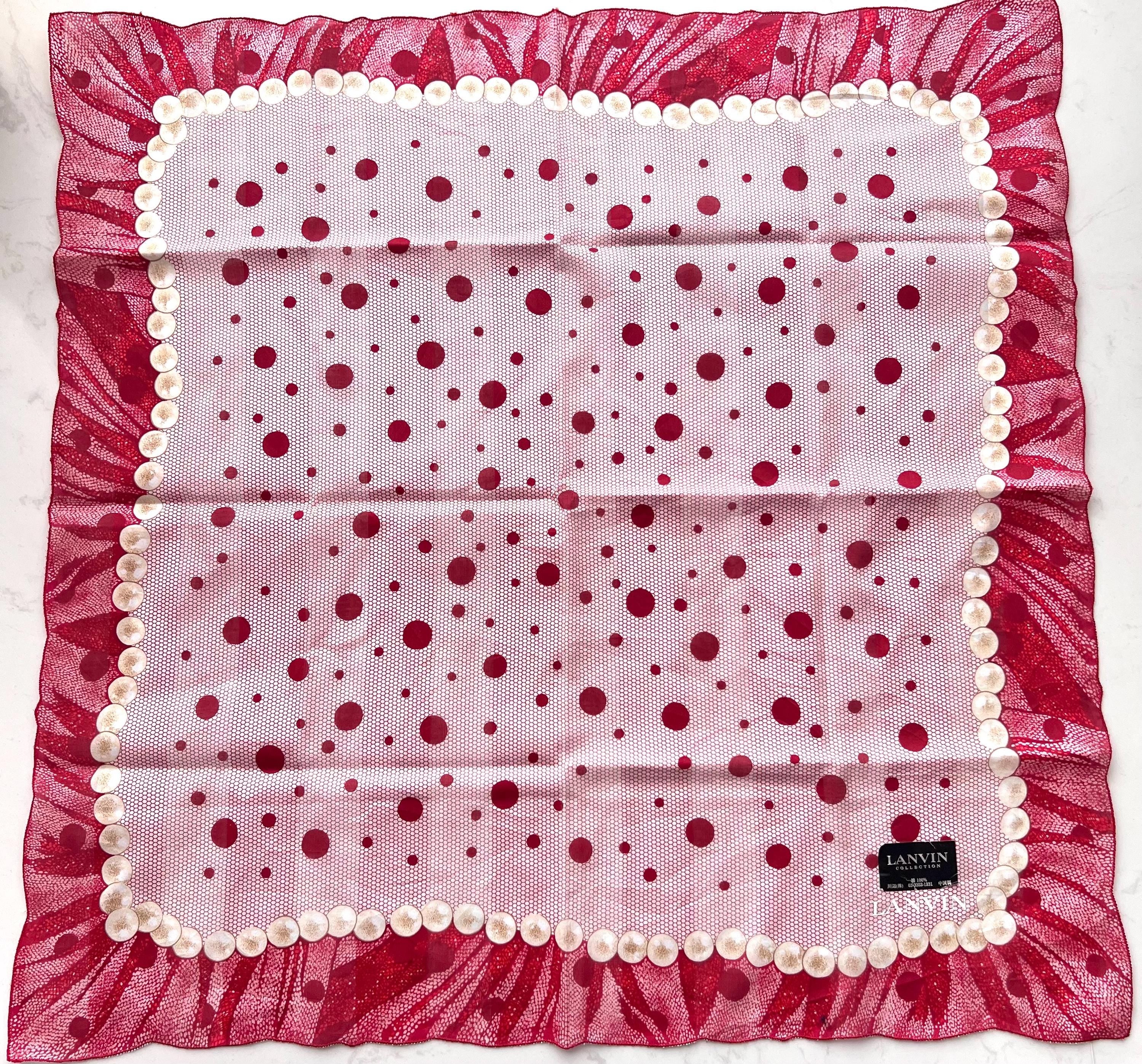 Vintage Lanvin Scarf: Cotton Square Scarf