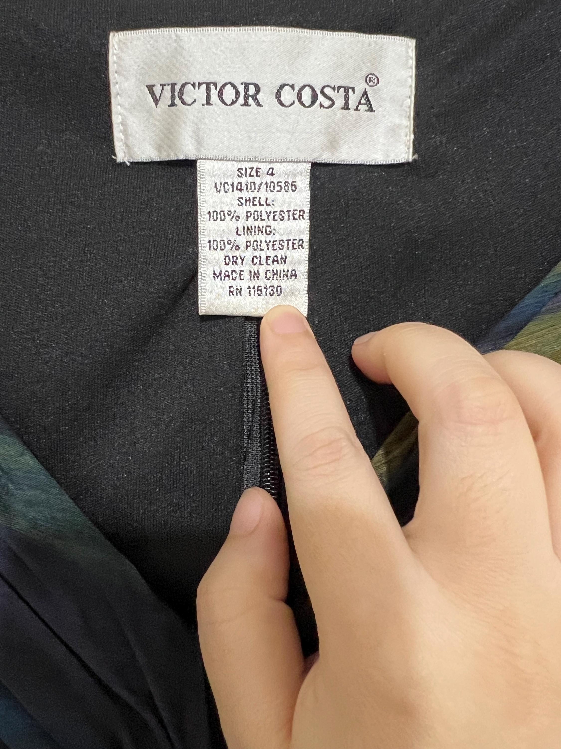 Victor Costa Vintage Blouse – Iridescent Shimmer Y2K Party Top, Retro Designer Evening Wear
