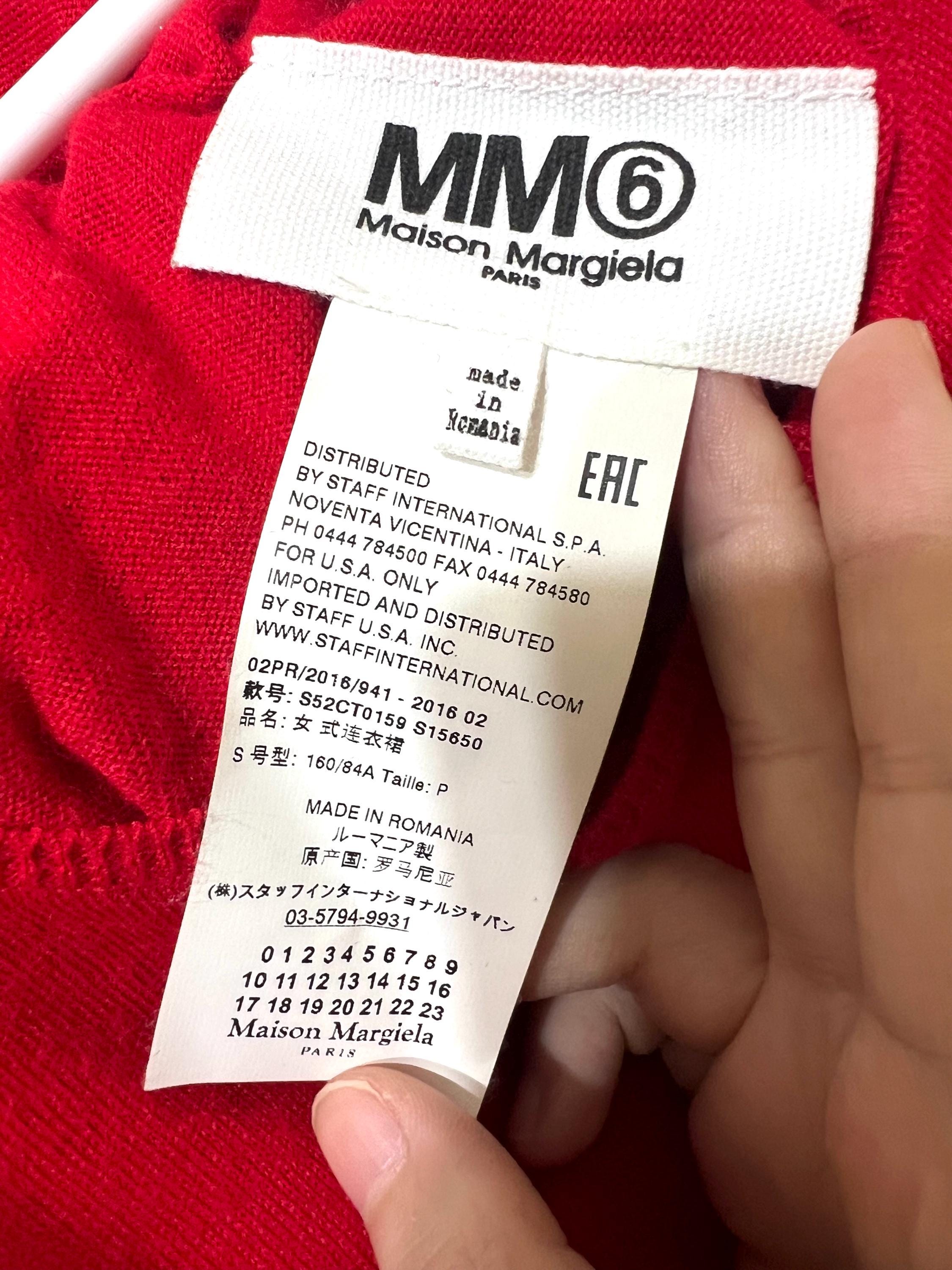 MM6 Maison Margiela Red Dress – Size S (160/84A), Minimalist Avant-Garde
