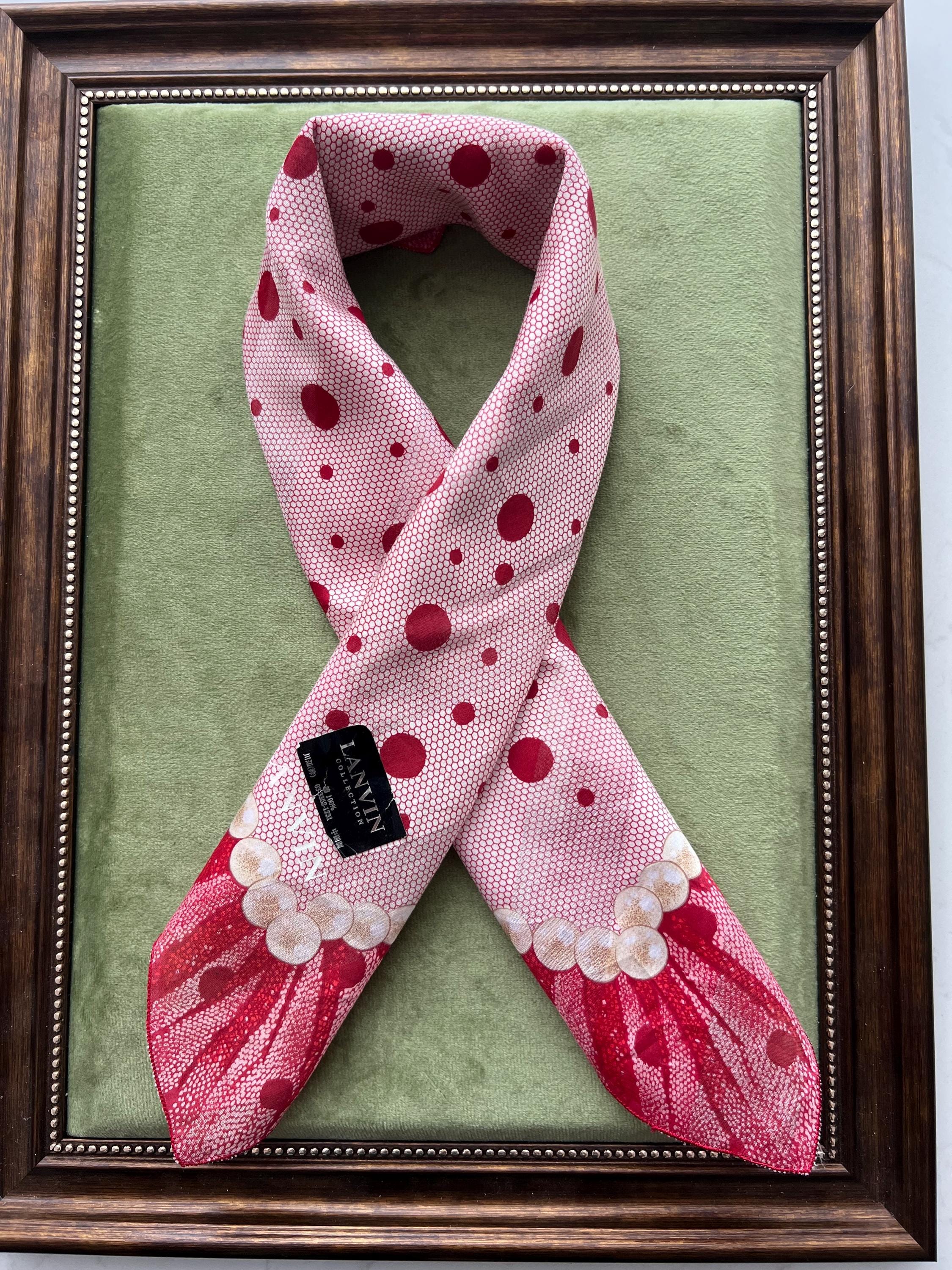 Vintage Lanvin Scarf: Cotton Square Scarf