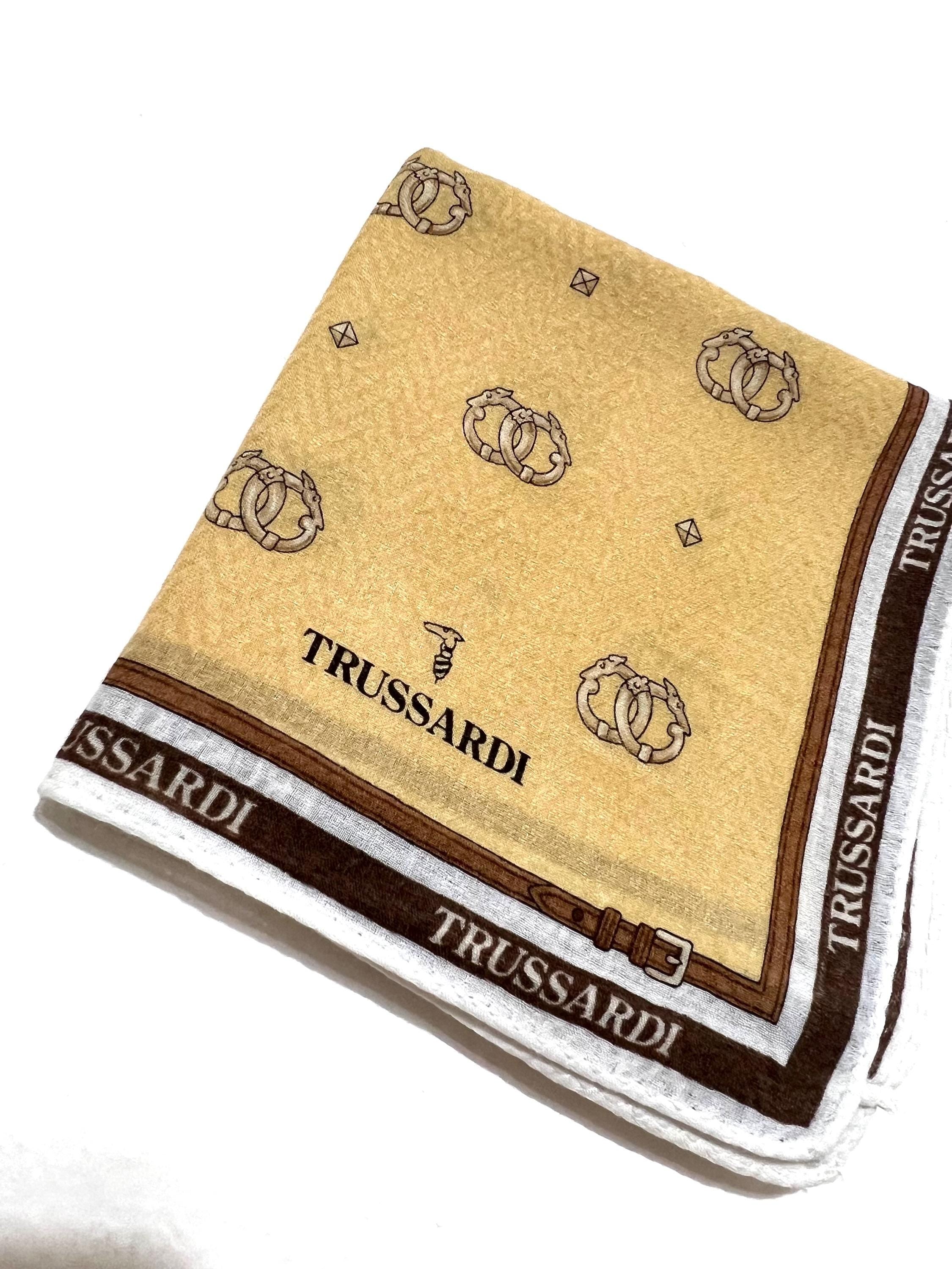 Vintage Trussardi Cotton Scarf | 49×51cm Rare Pre-loved Designer Accessory