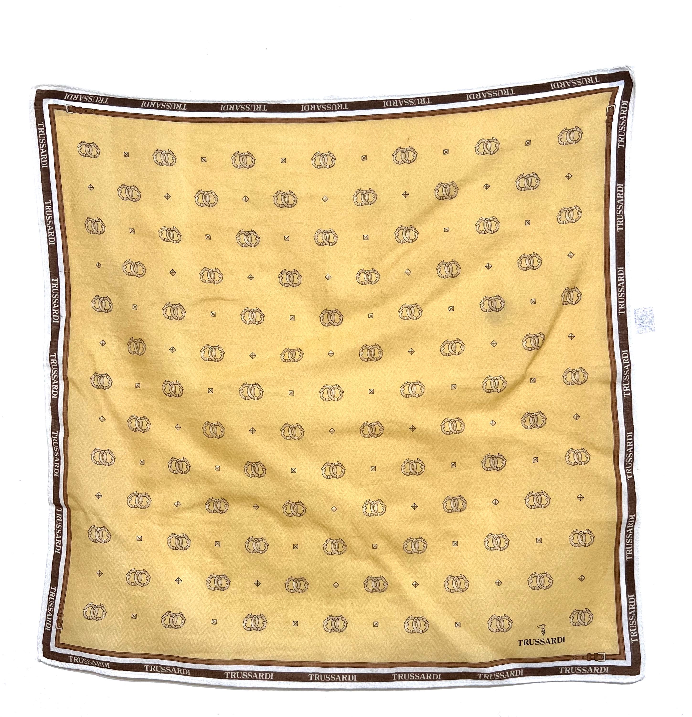Vintage Trussardi Cotton Scarf | 49×51cm Rare Pre-loved Designer Accessory