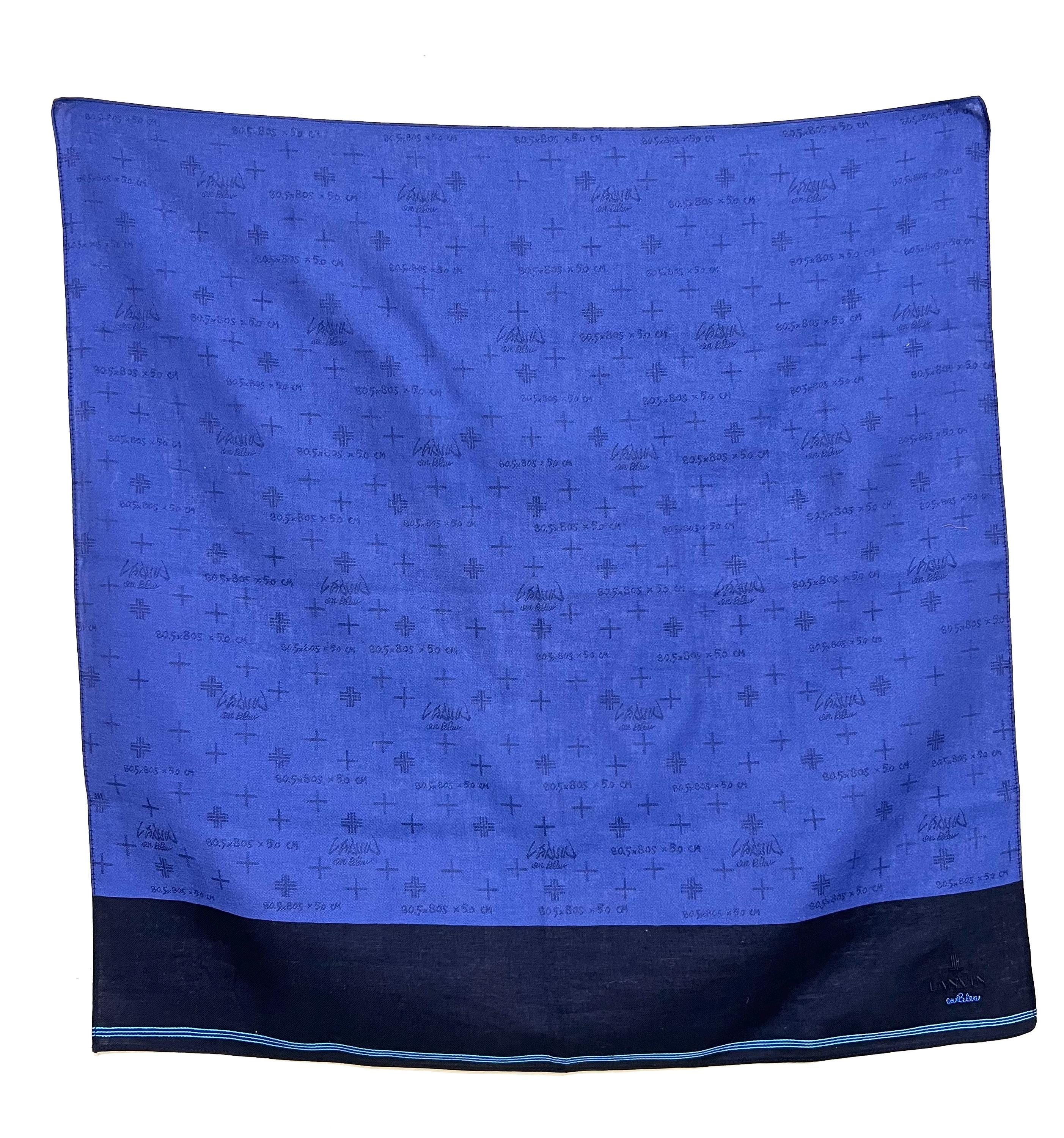 Lanvin 90s Vintage Scarf – Cotton Designer Print, Rare Collectible Square 48 x 49 cm