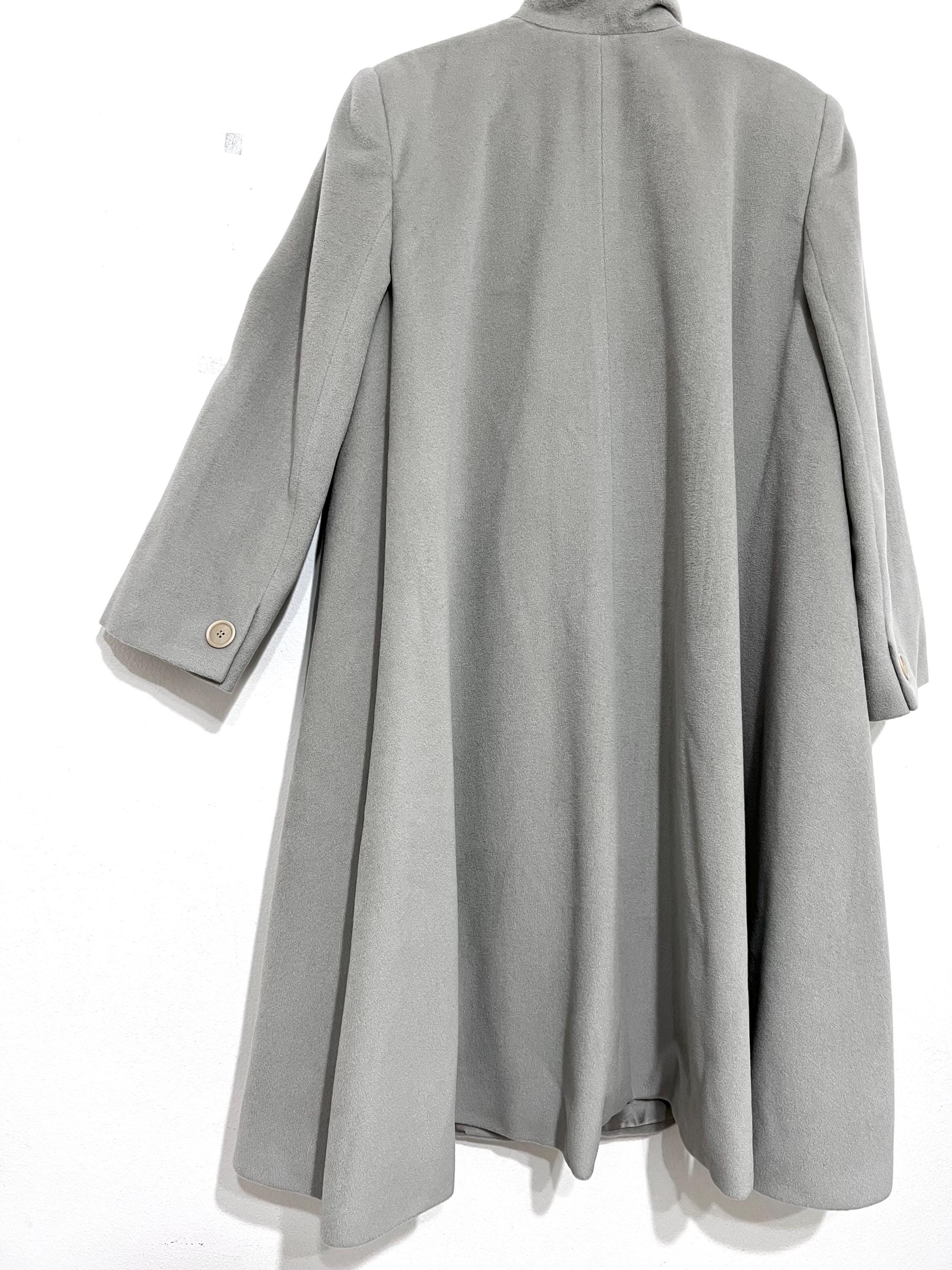 Vintage Giorgio Armani High Collar Flared Coat – Italian Wool Angora Cashmere Blend Size 40