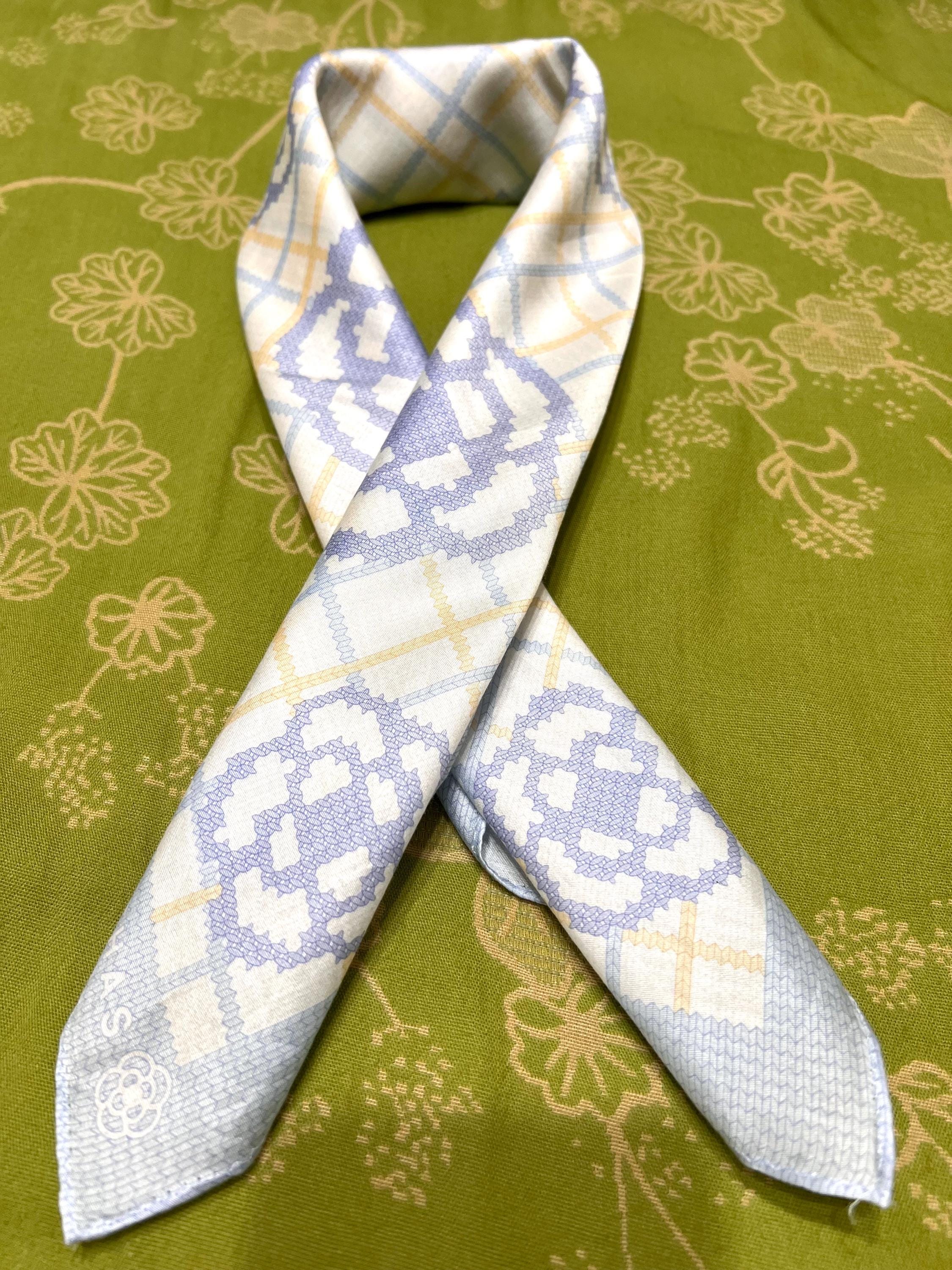 Clathas Vintage Scarf – 90s Cotton Rare Print, Retro Designer Square Accessory