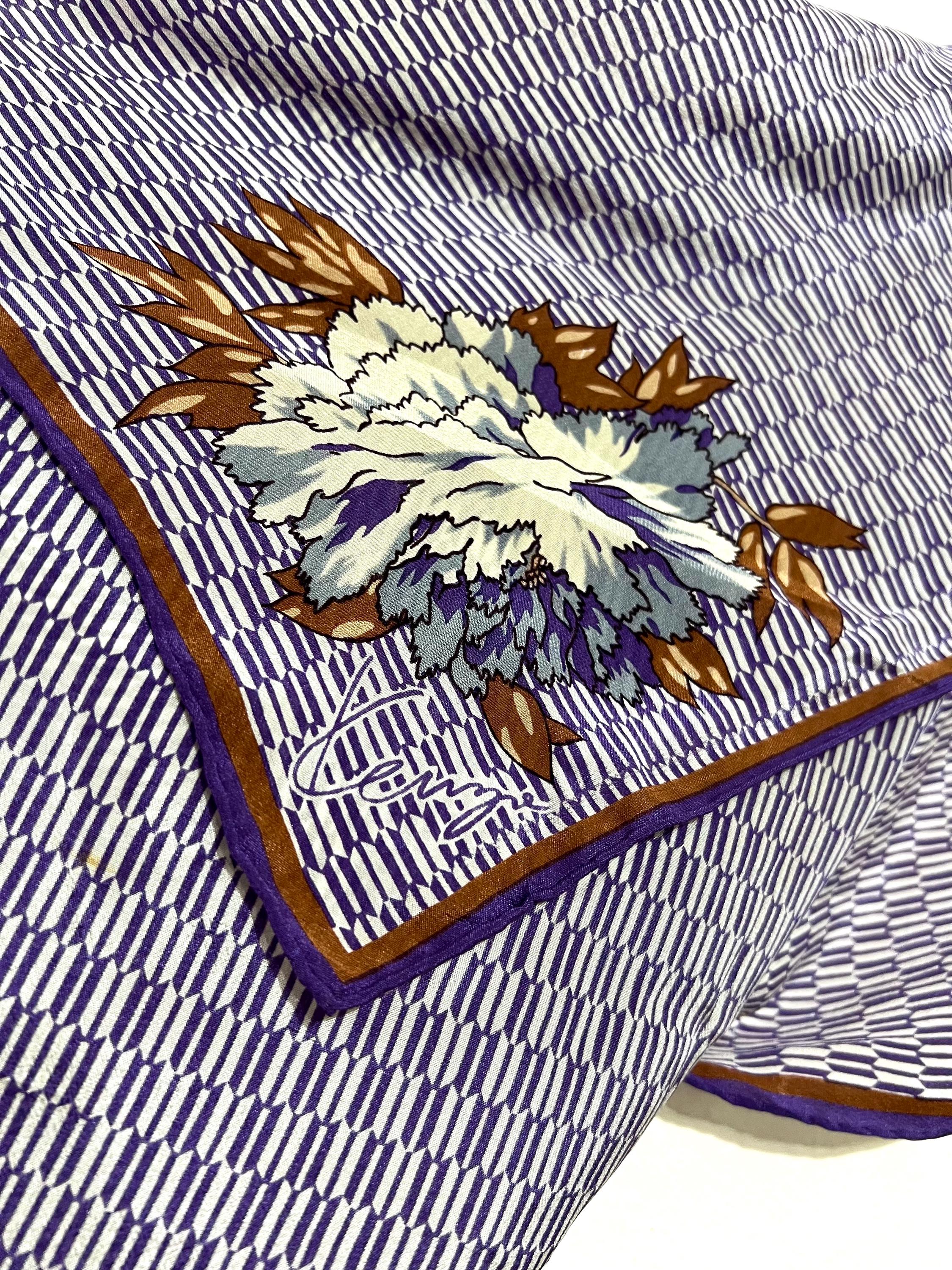 90s Kenzo Vintage Floral Cotton Scarf (59 x 57 cm)