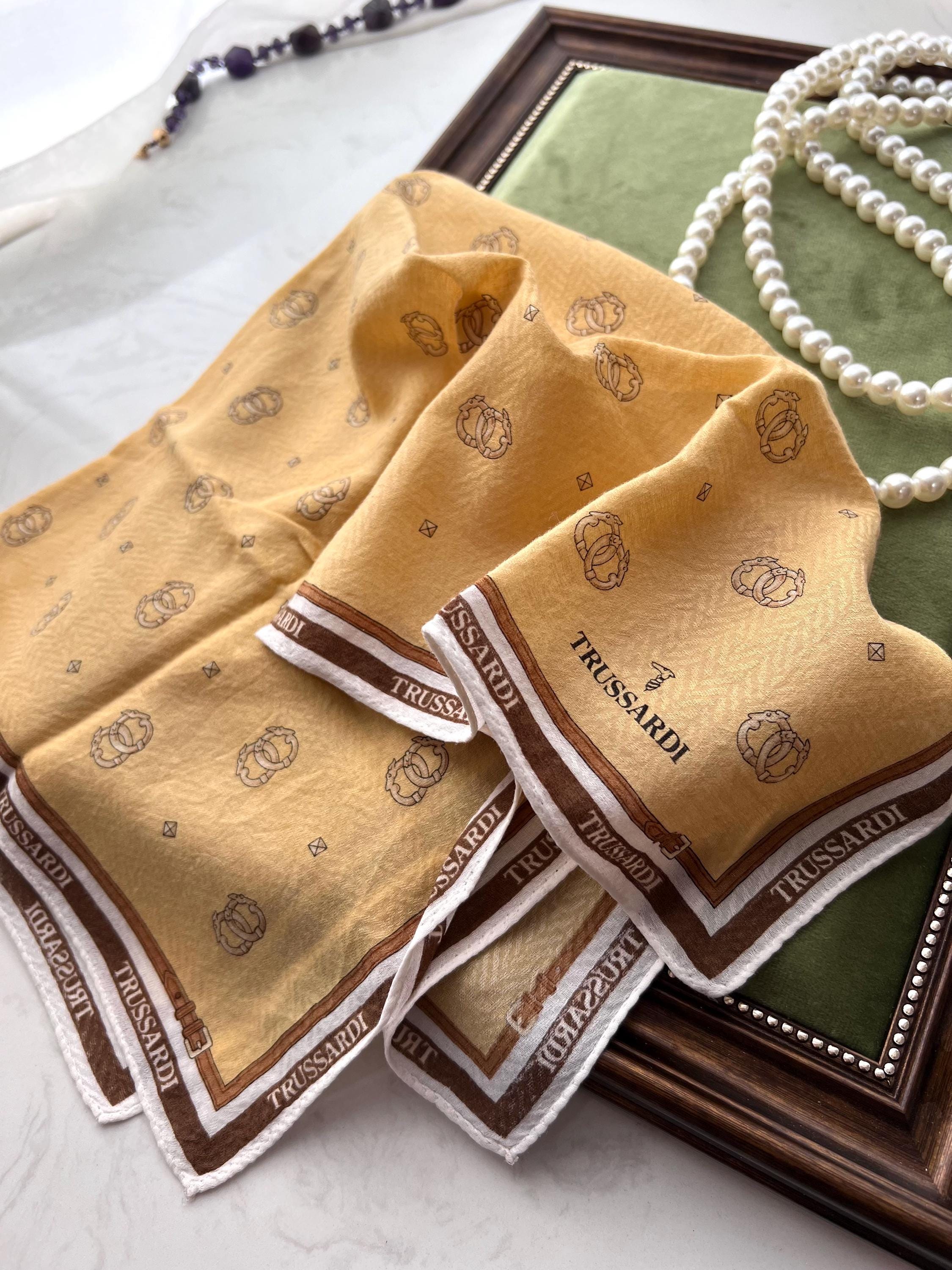 Vintage Trussardi Cotton Scarf | 49×51cm Rare Pre-loved Designer Accessory