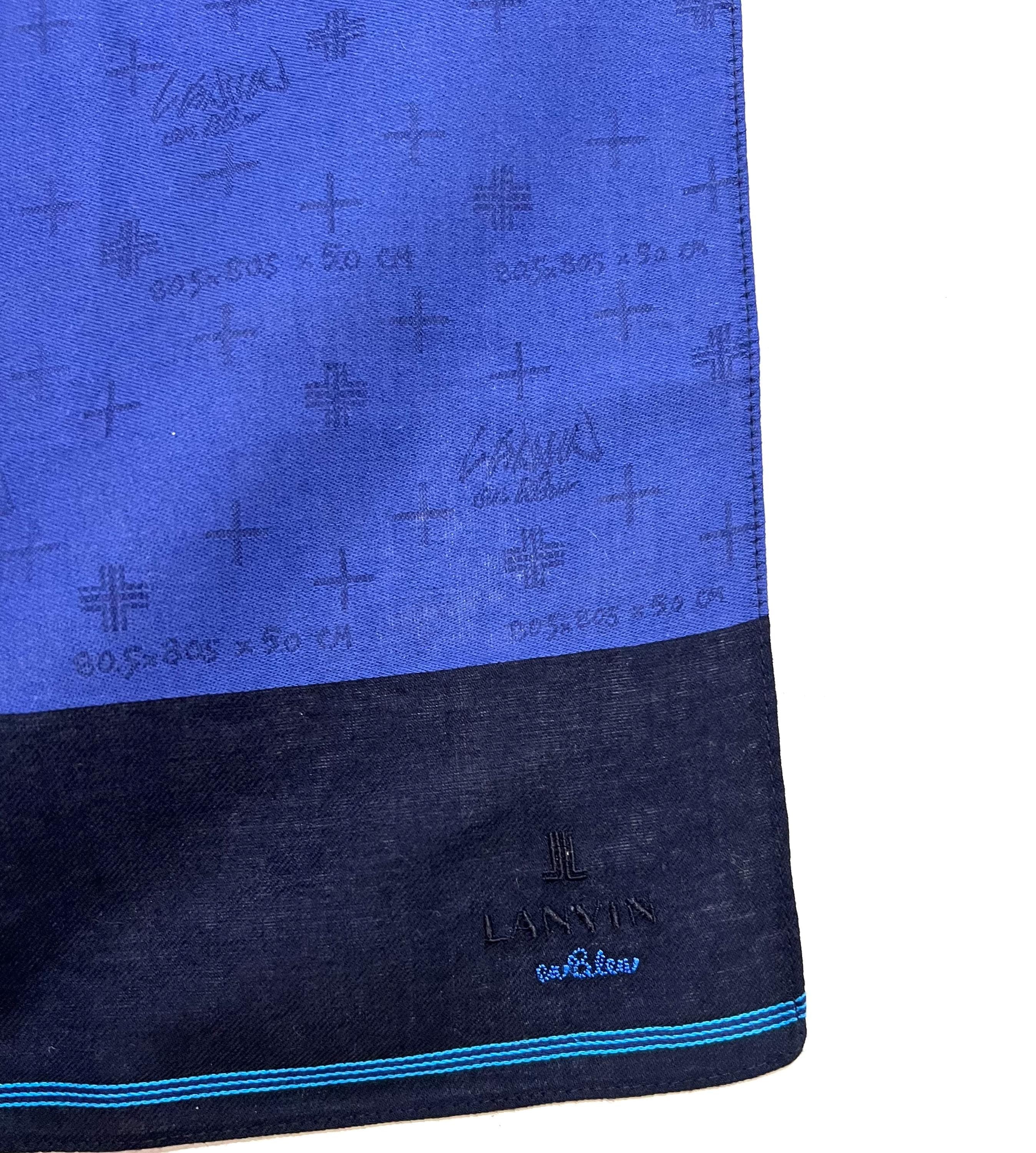 Lanvin 90s Vintage Scarf – Cotton Designer Print, Rare Collectible Square 48 x 49 cm
