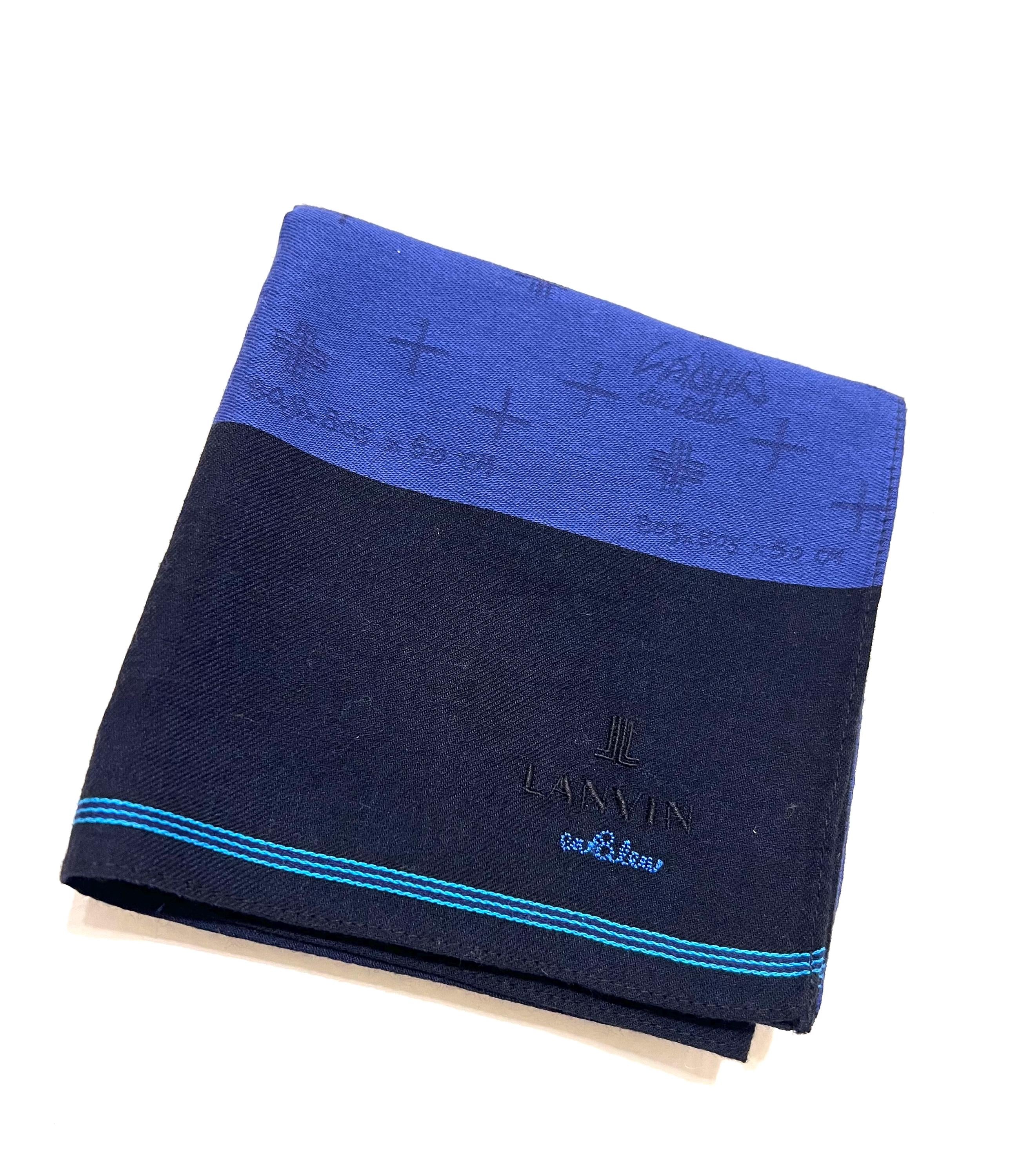 Lanvin 90s Vintage Scarf – Cotton Designer Print, Rare Collectible Square 48 x 49 cm