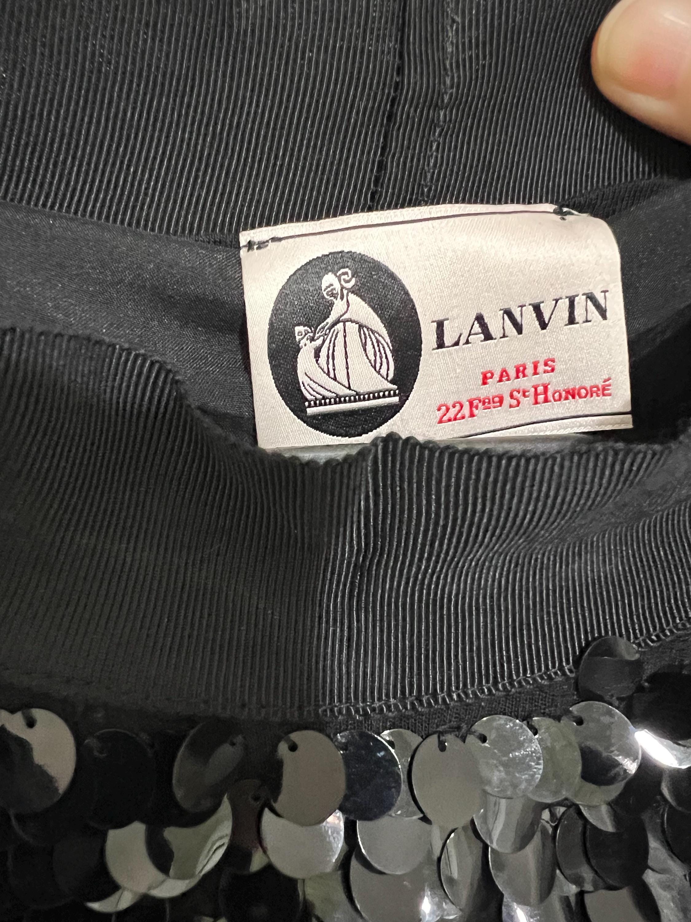 Lanvin Paris Vintage Sequin Dress – Silk Blend Size S, Rare Collector’s Designer Piece