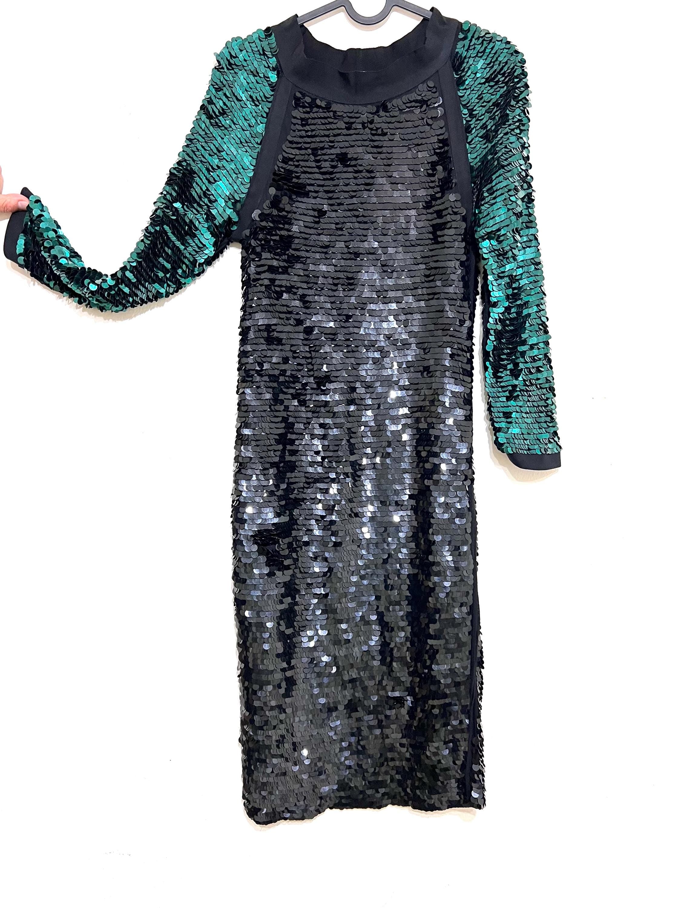 Lanvin Paris Vintage Sequin Dress – Silk Blend Size S, Rare Collector’s Designer Piece