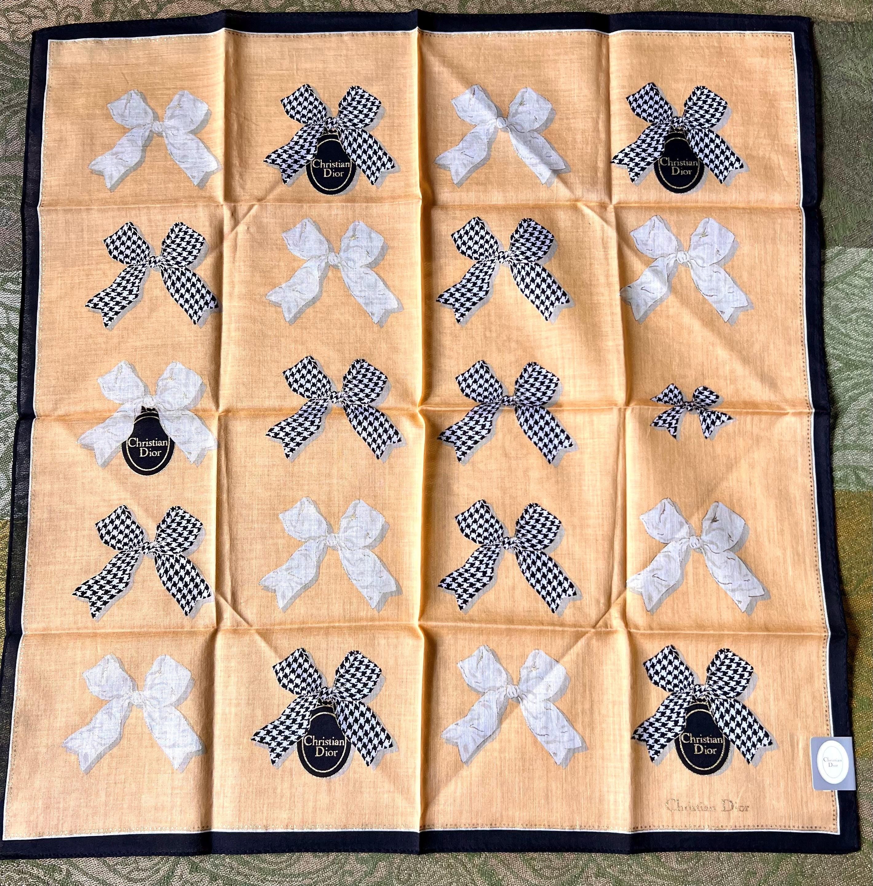 Vintage Christian Dior Cotton Scarf - Logo Square (48x48cm)