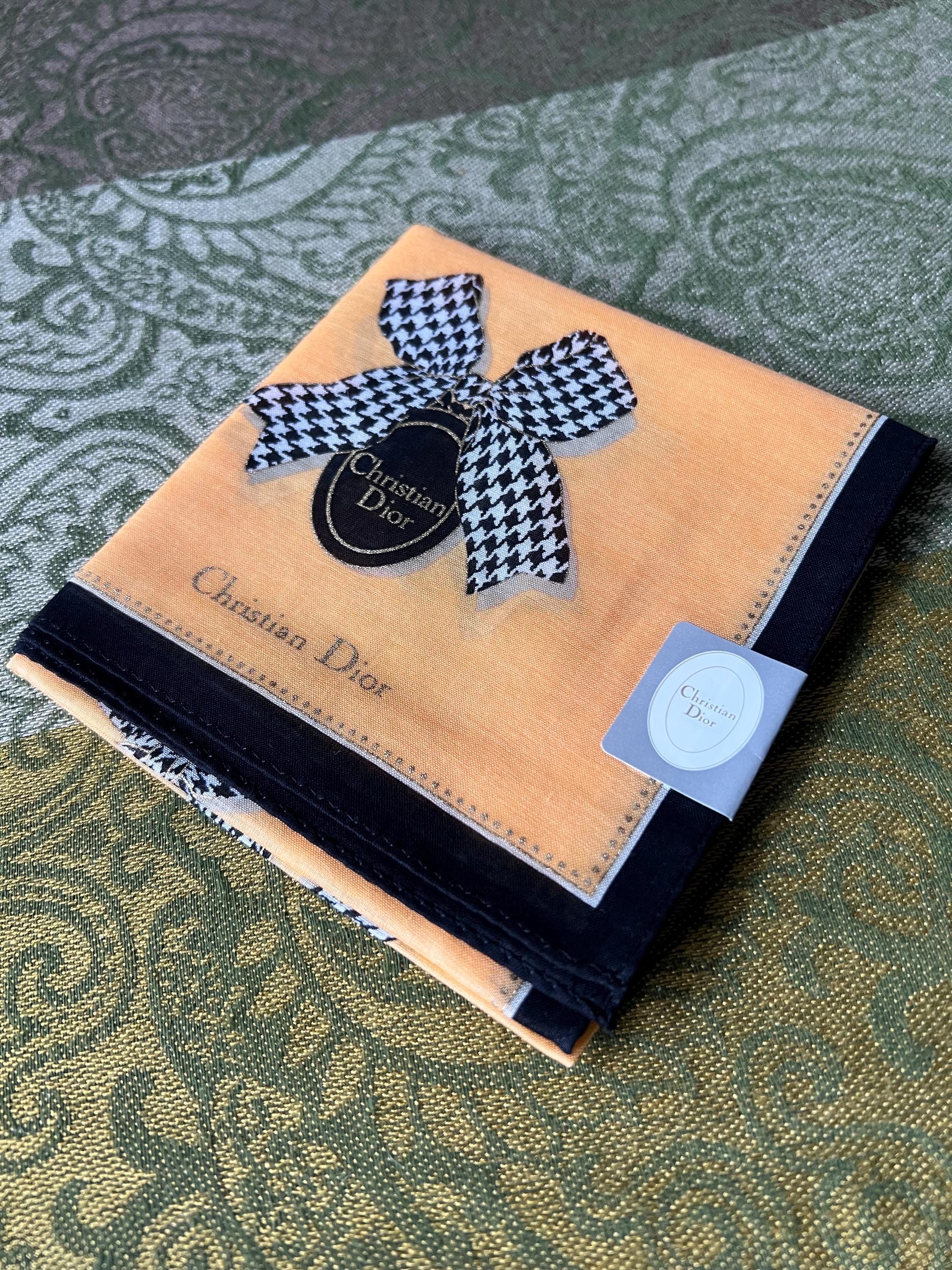 Vintage Christian Dior Cotton Scarf - Logo Square (48x48cm)