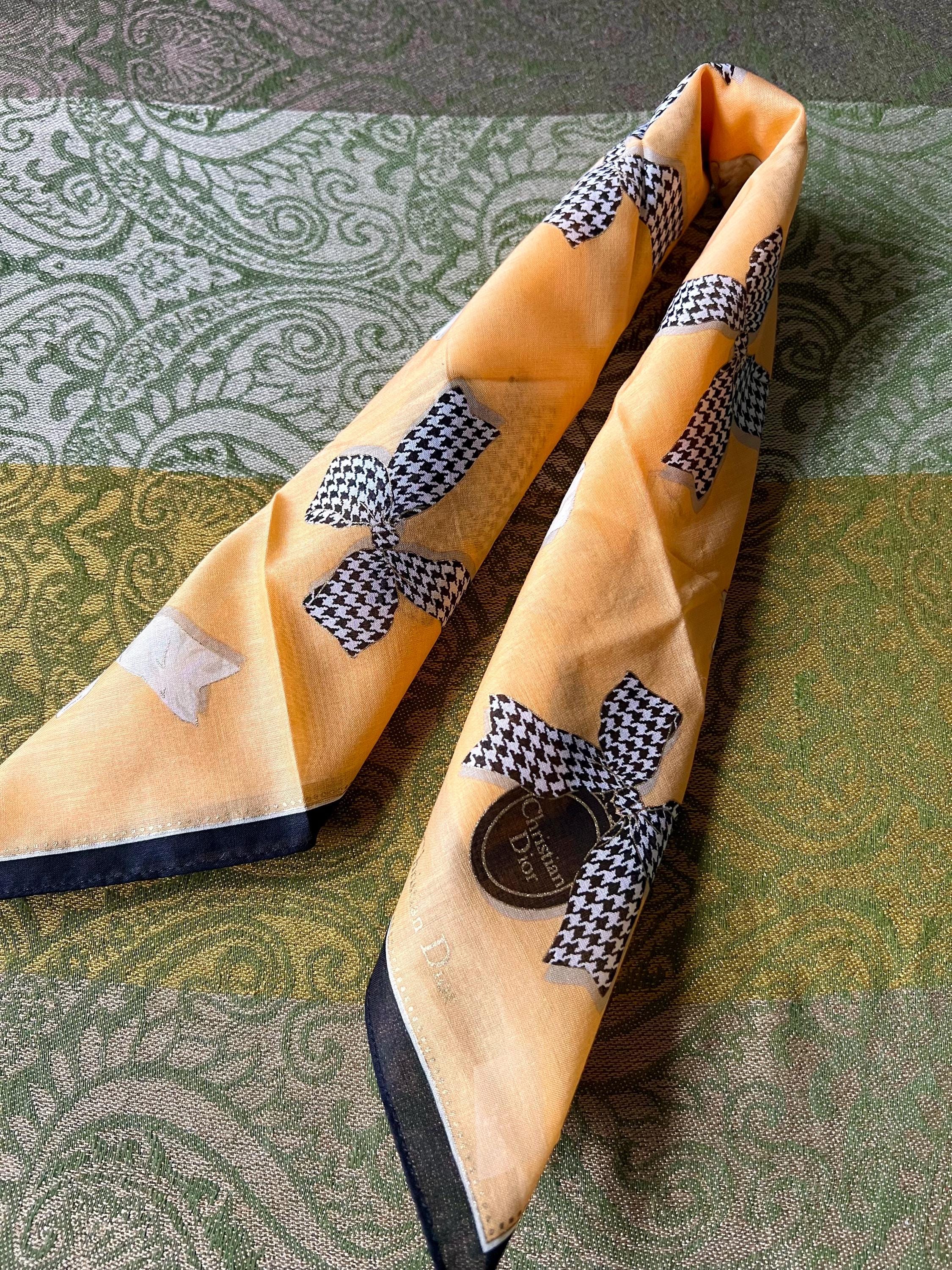 Vintage Christian Dior Cotton Scarf - Logo Square (48x48cm)