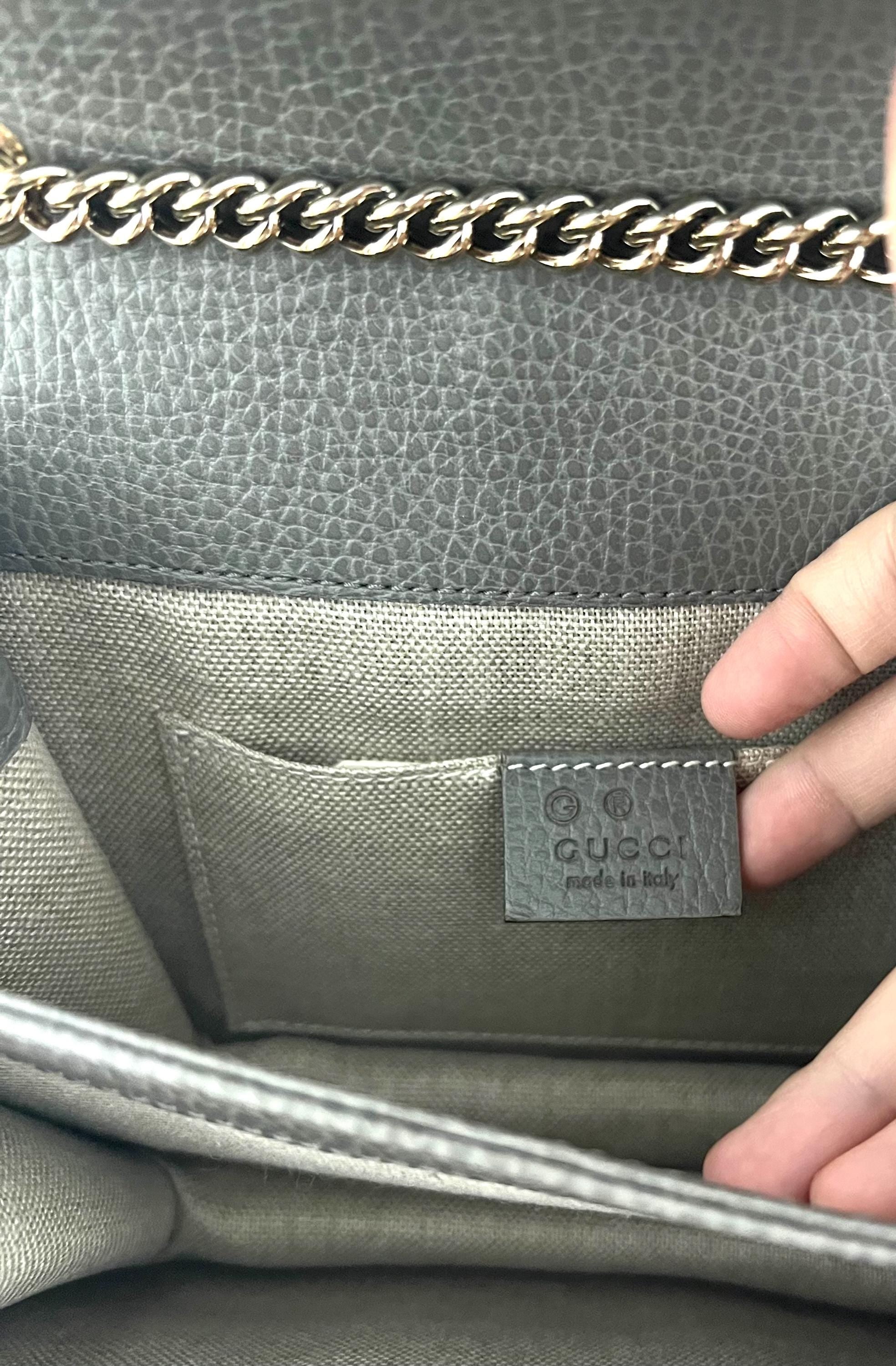 Authentic Gucci GG Leather Shoulder Bag ｜Crossbody Bag | 20×8×15cm