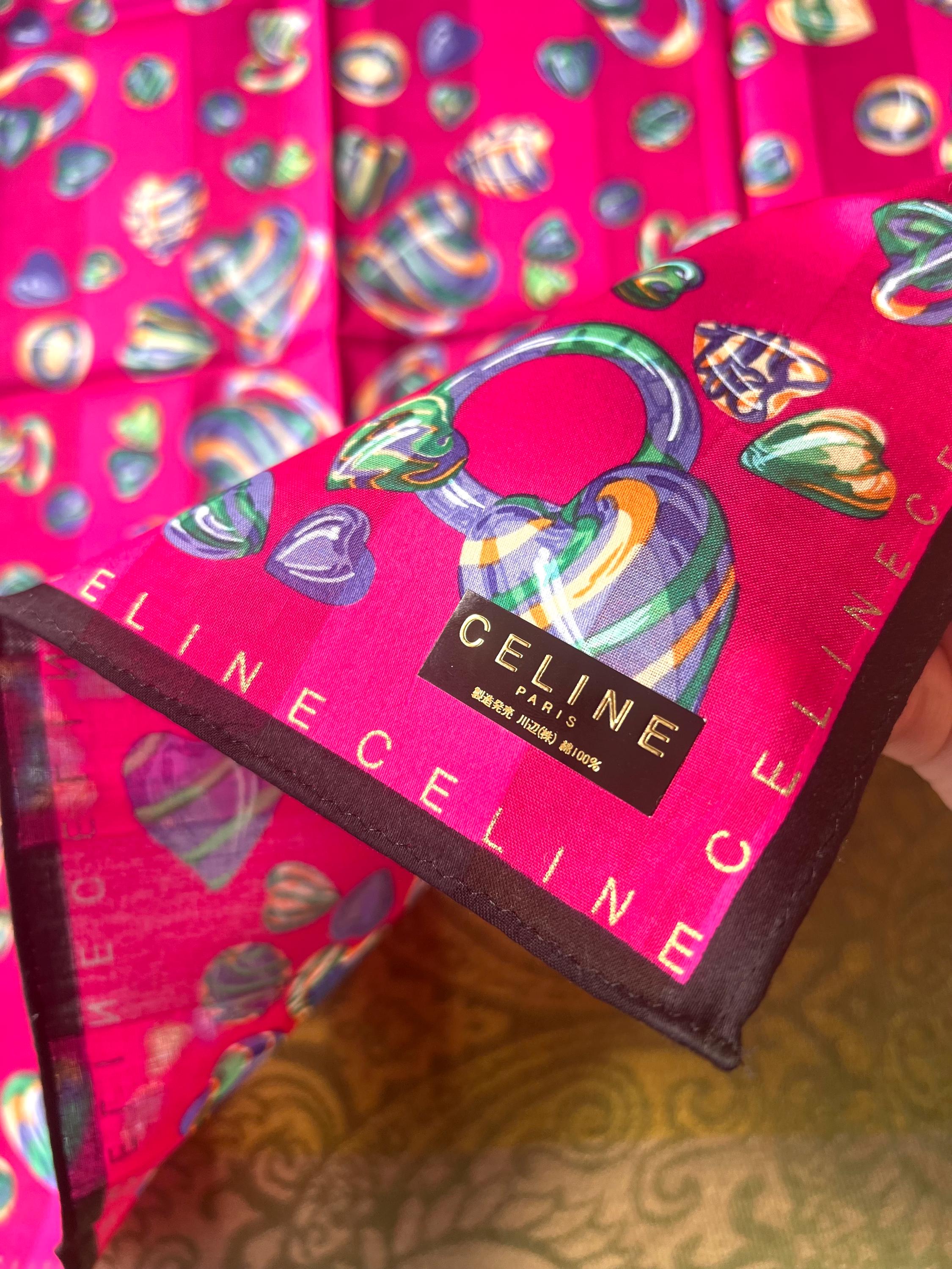Celine Vintage Brand New Deadstock Scarf 48*49cm Handkerchief