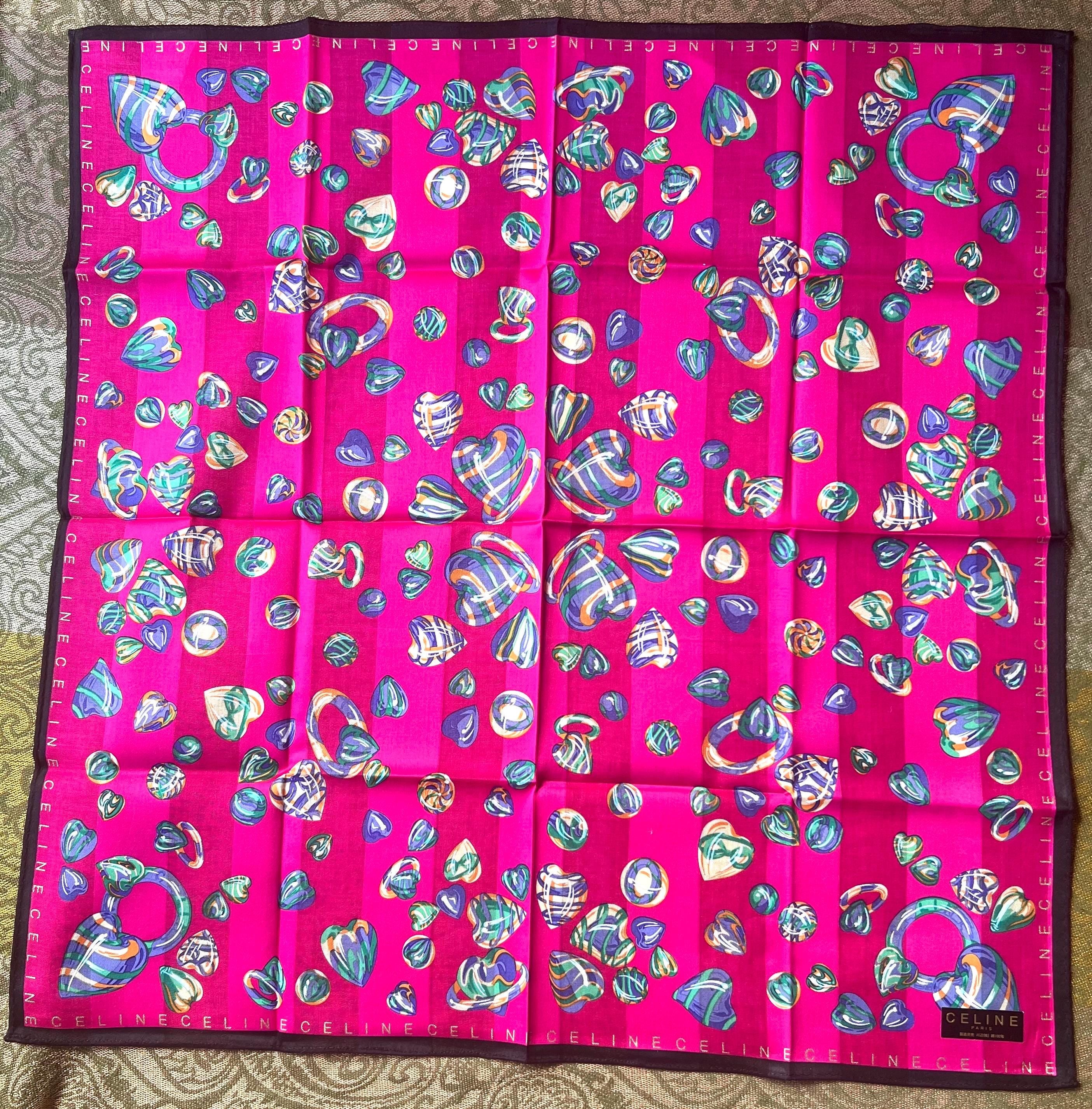 Celine Vintage Brand New Deadstock Scarf 48*49cm Handkerchief