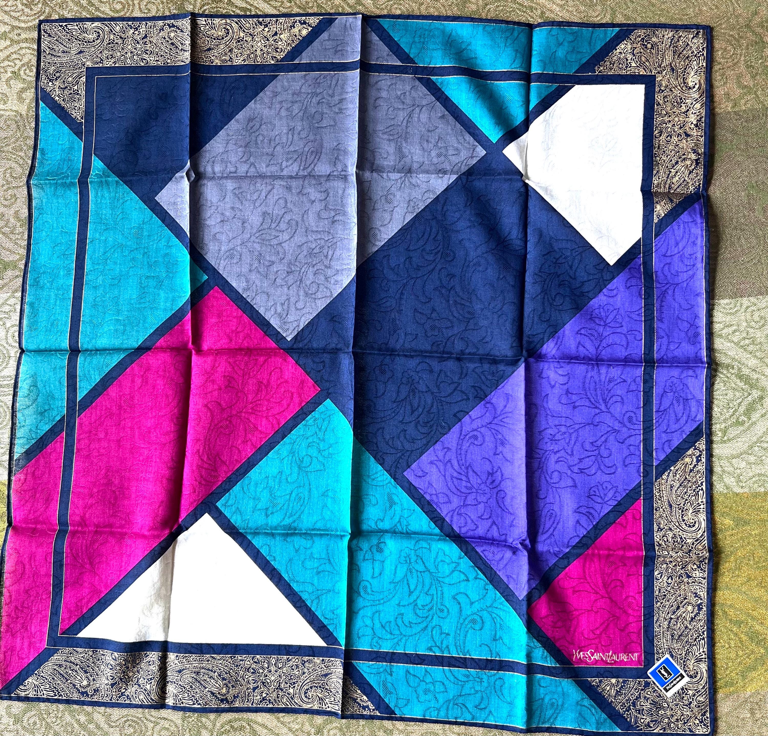 Vintage Yves Saint Laurent Scarf | 55*55cm |100% Cotton Neckerchief