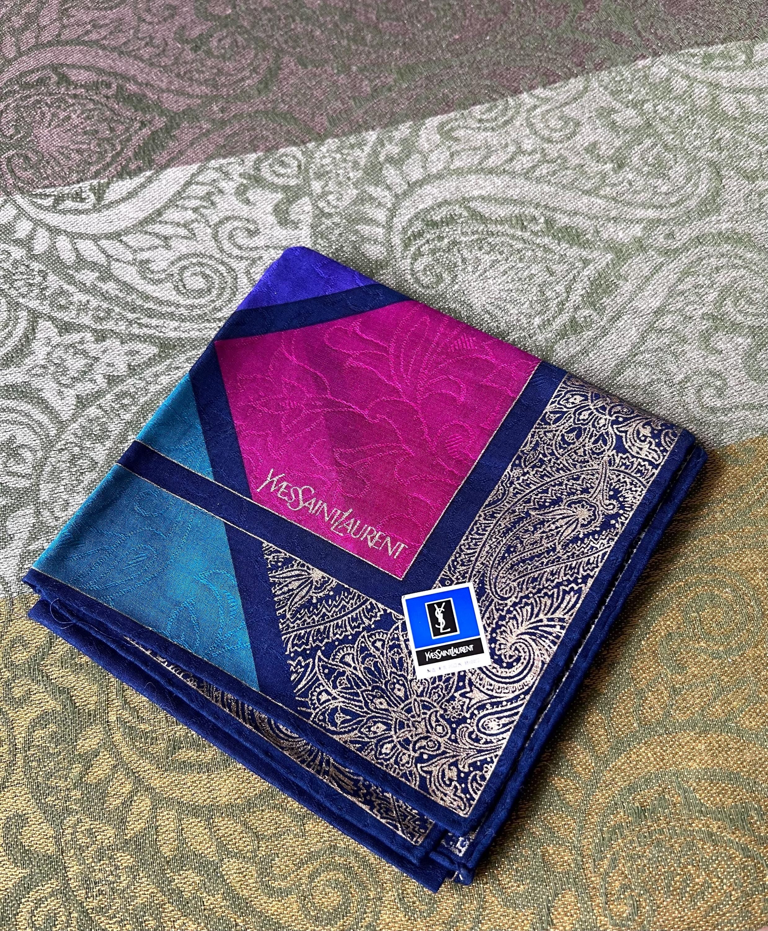 Vintage Yves Saint Laurent Scarf | 55*55cm |100% Cotton Neckerchief