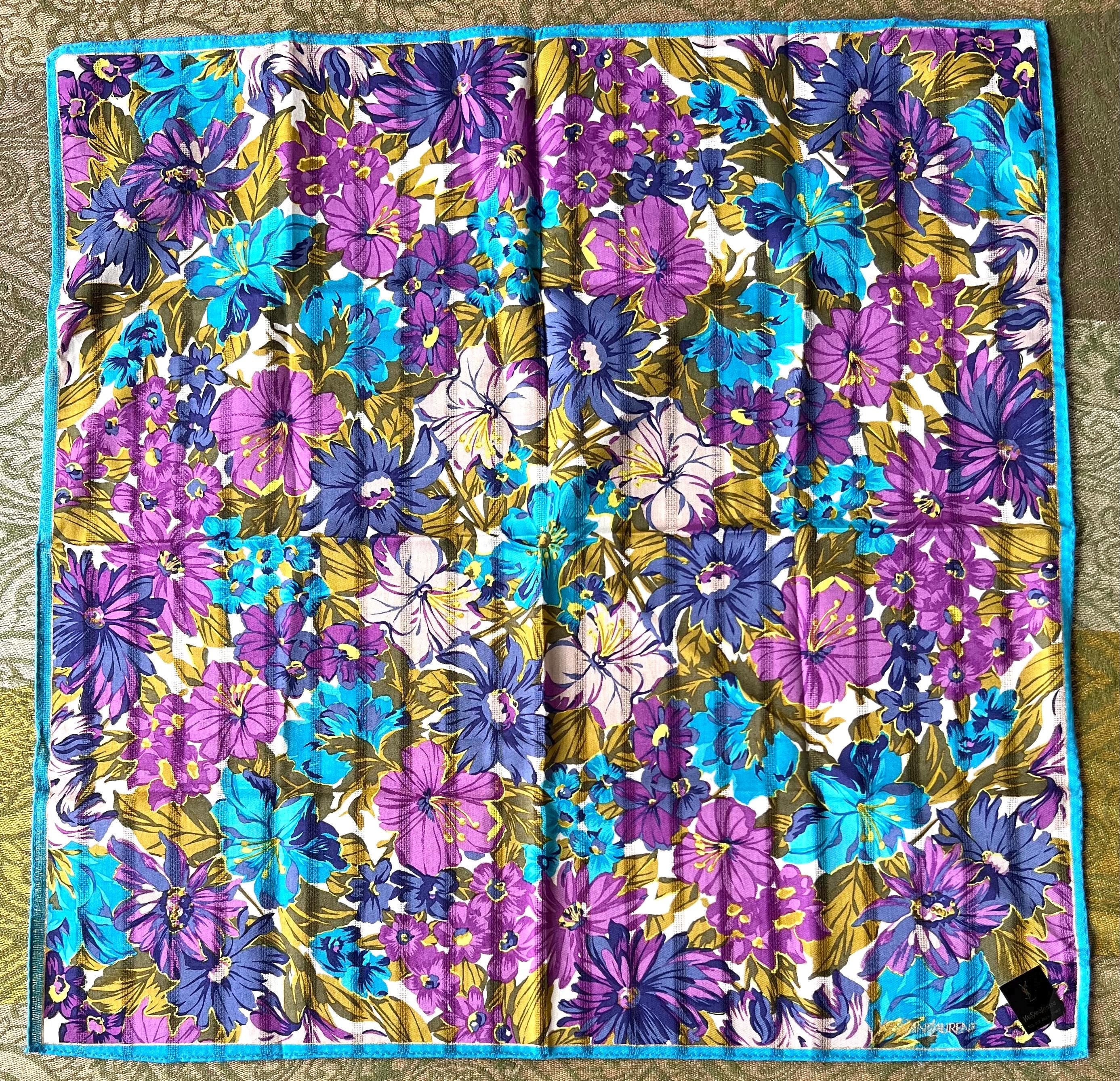 Vintage Yves Saint Laurent Scarf | 48*48cm |100% Cotton Neckerchief