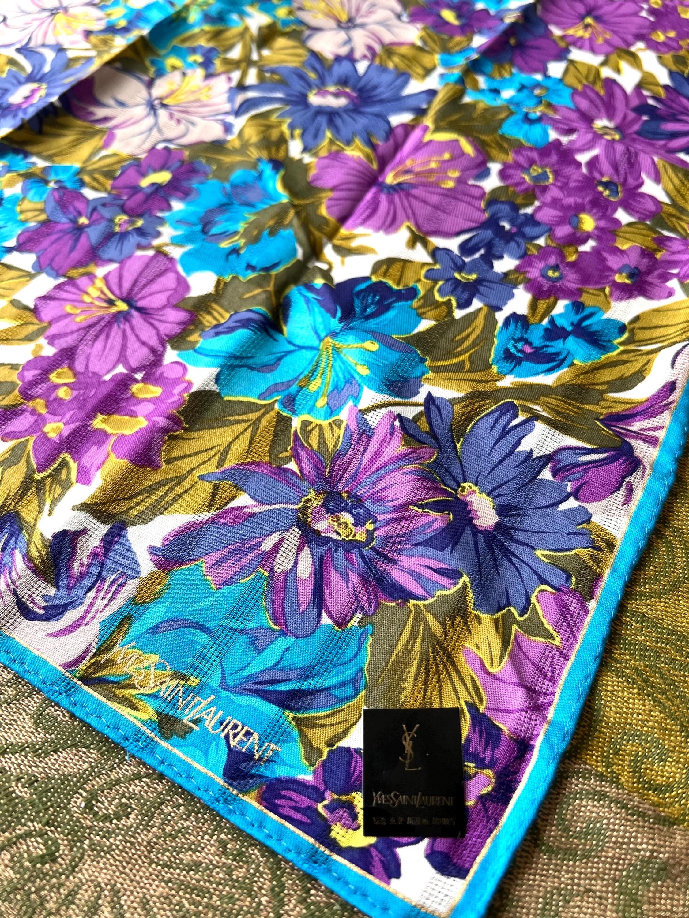 Vintage Yves Saint Laurent Scarf | 48*48cm |100% Cotton Neckerchief