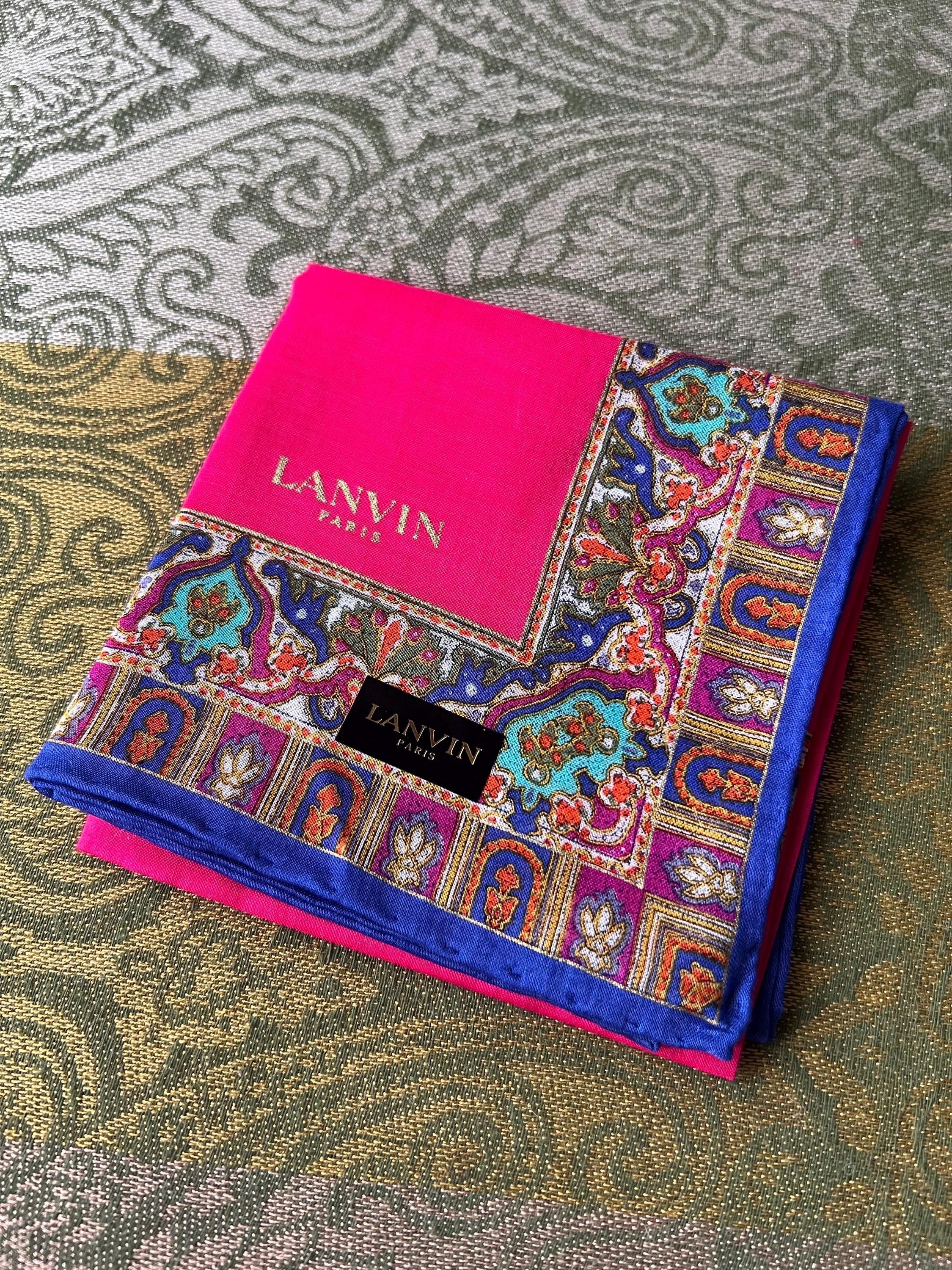 Vintage Lanvin Paris Scarf: Cotton Square Scarf
