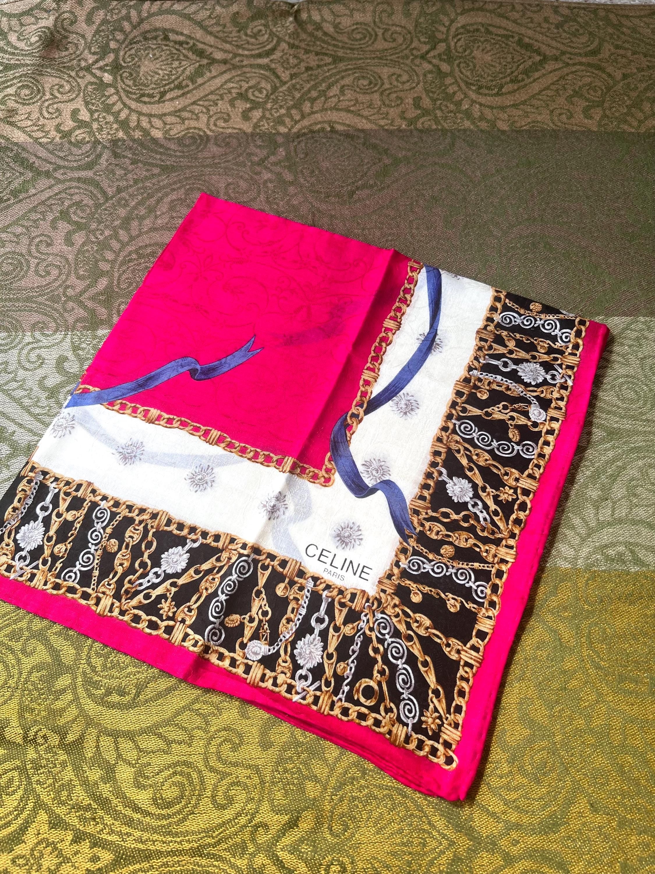 Vintage Celine Cotton Scarf 53x52cm | 100% Cotton | Handkerchief