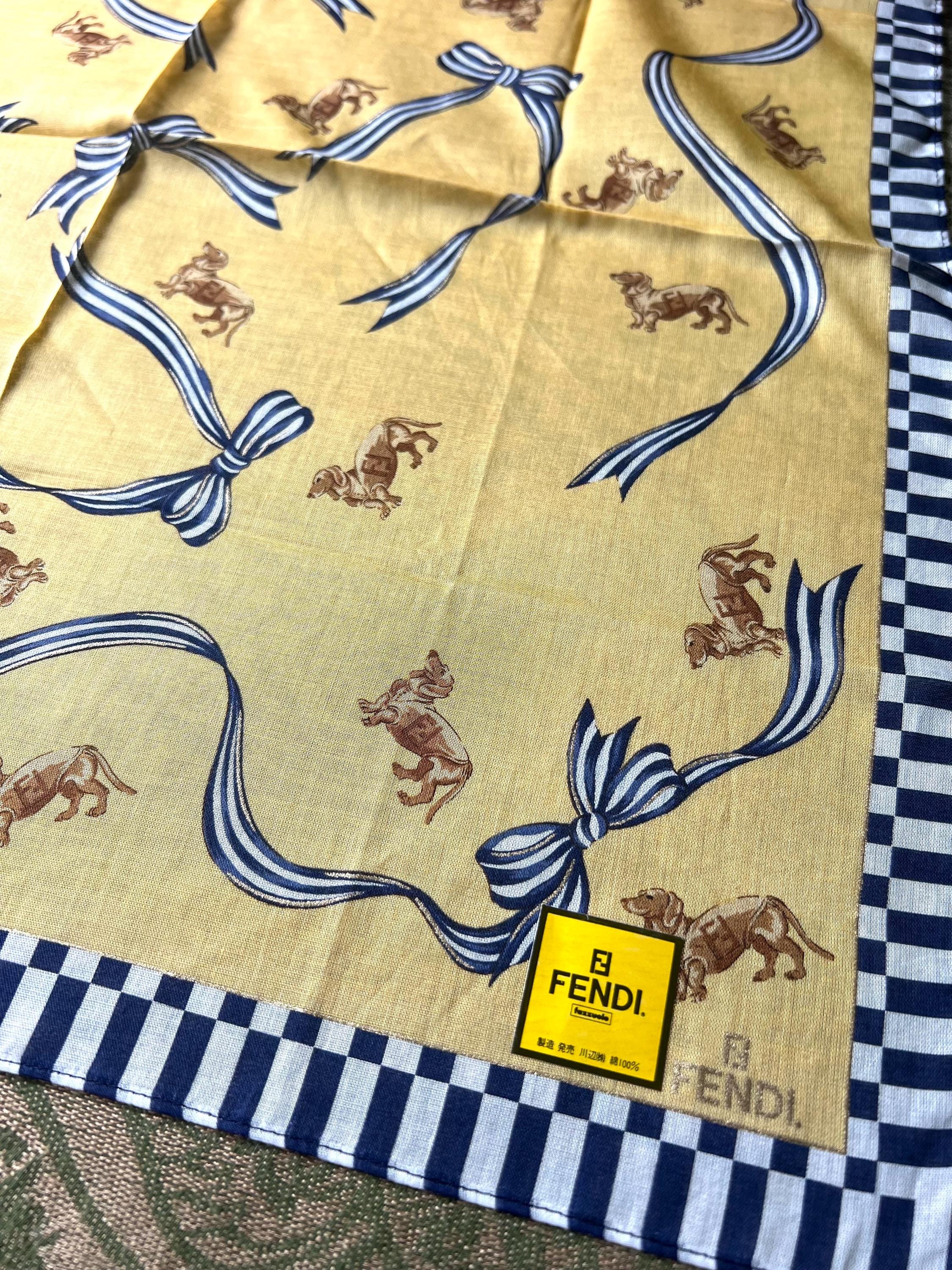 Fendi Vintage Brand New Deadstock Scarf 45*45cm Handkerchief