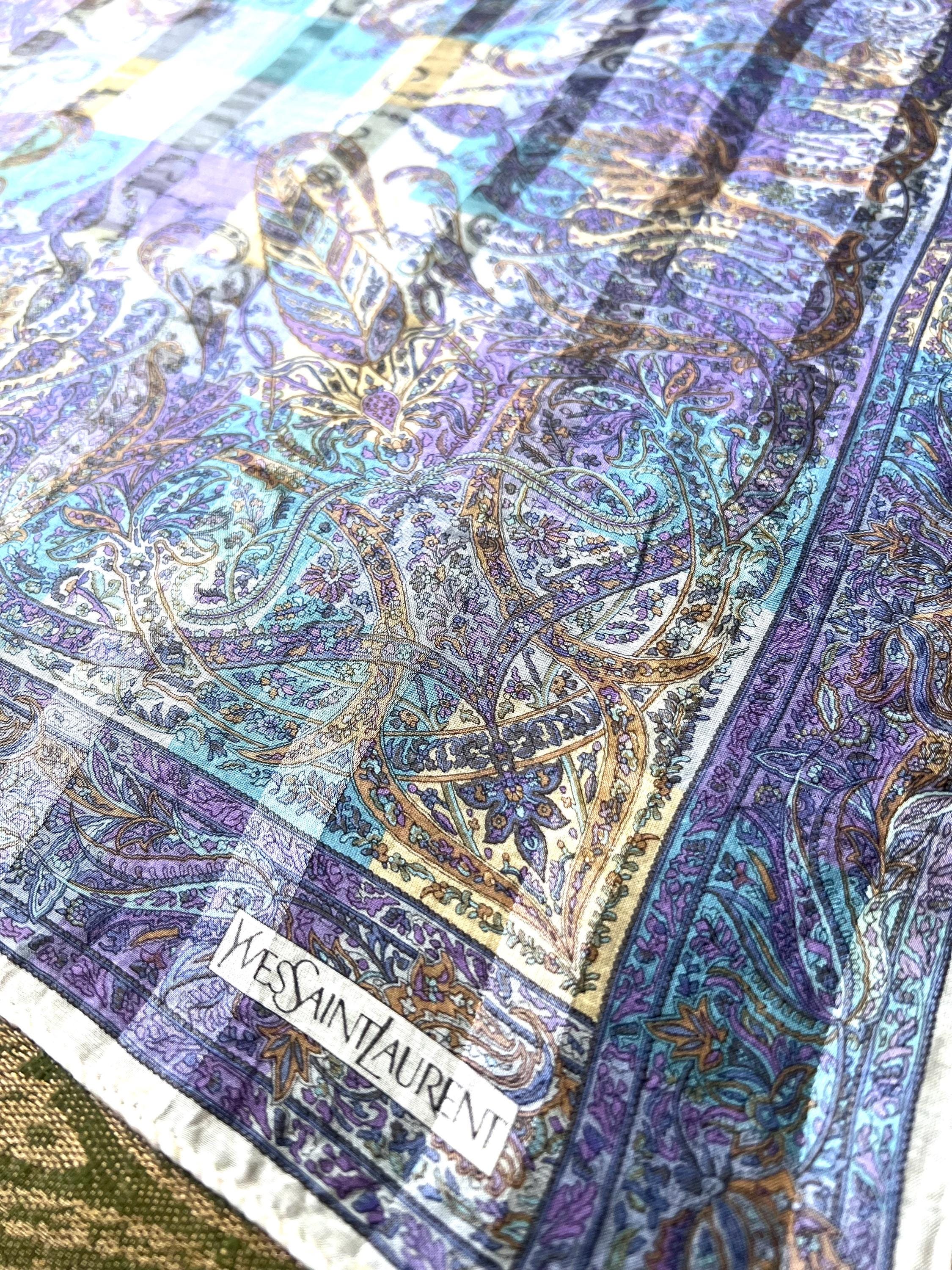 Vintage Yves Saint Laurent Scarf | 56*54cm |100% Cotton Neckerchief