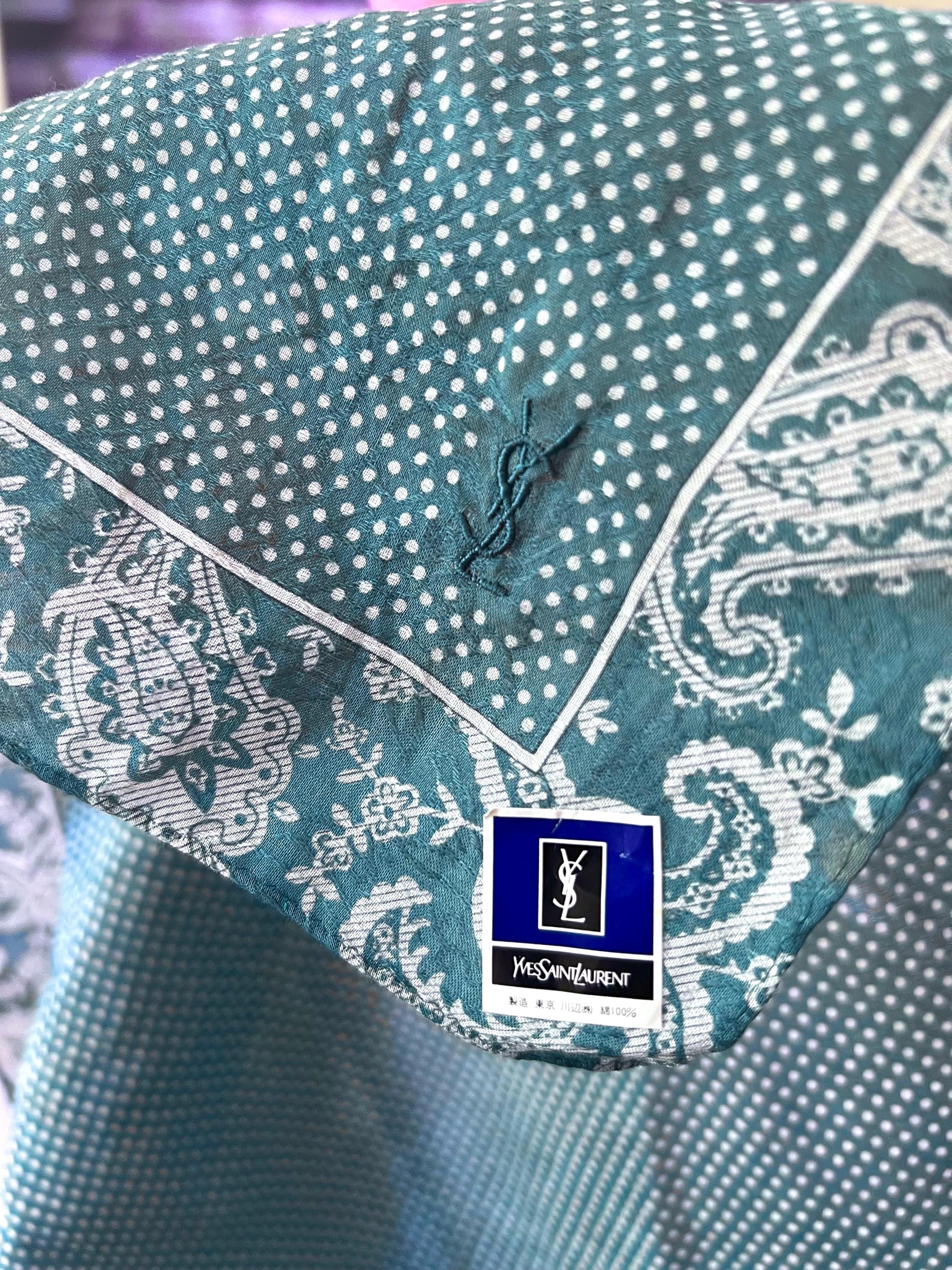 Vintage Yves Saint Laurent Scarf | 48*48cm |100% Cotton Neckerchief