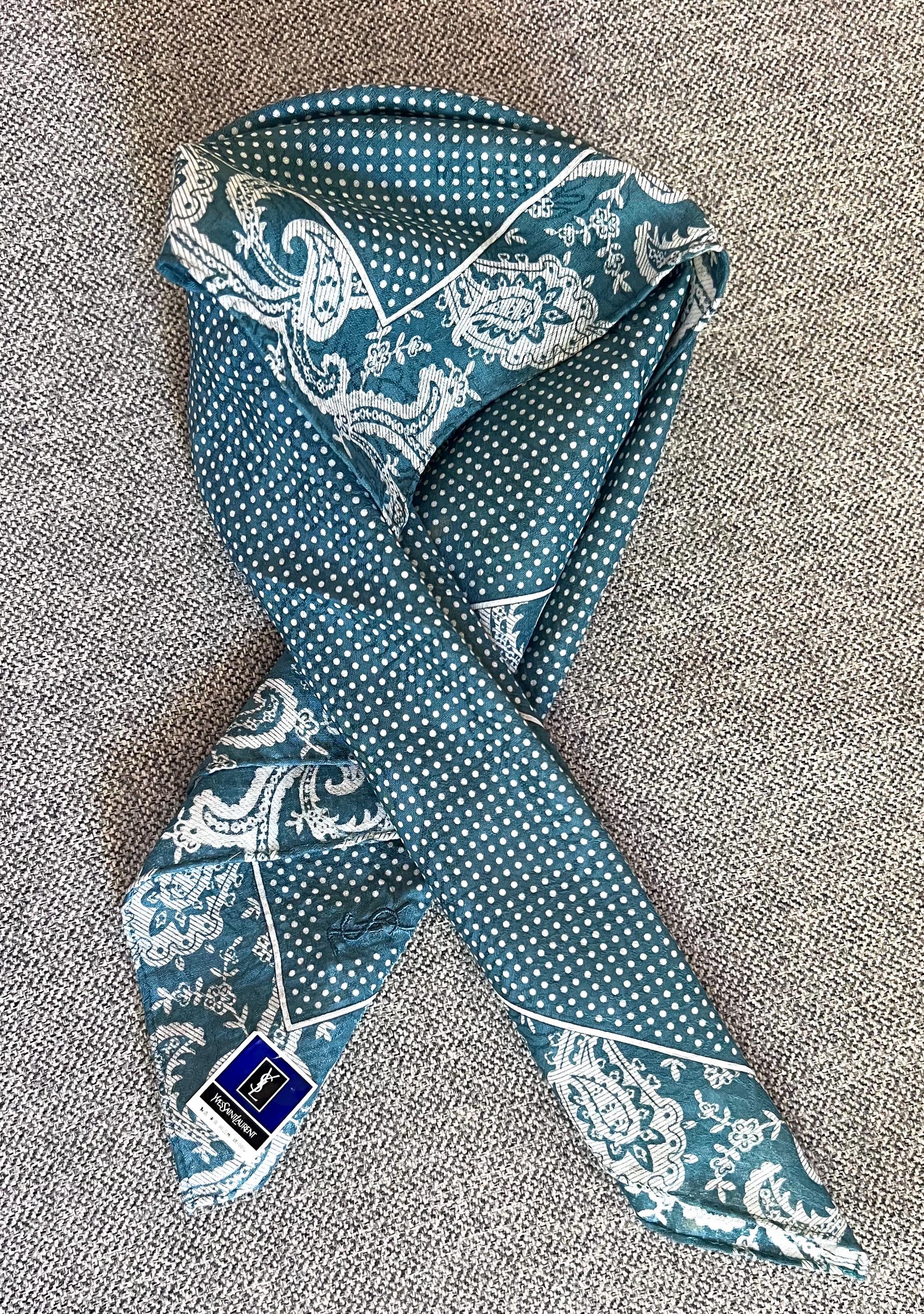 Vintage Yves Saint Laurent Scarf | 48*48cm |100% Cotton Neckerchief