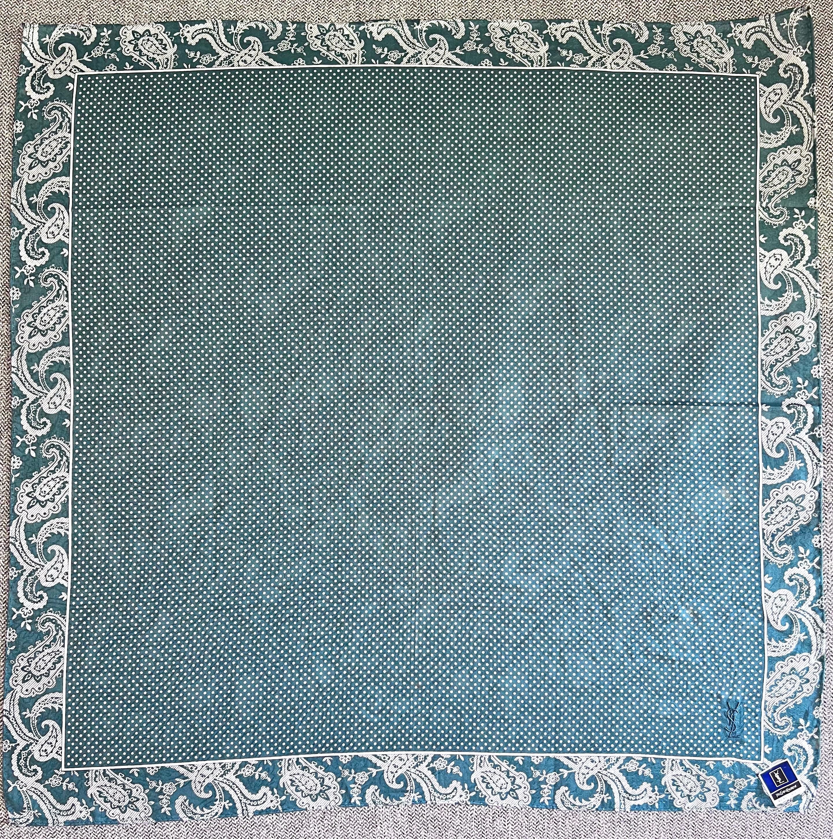 Vintage Yves Saint Laurent Scarf | 48*48cm |100% Cotton Neckerchief