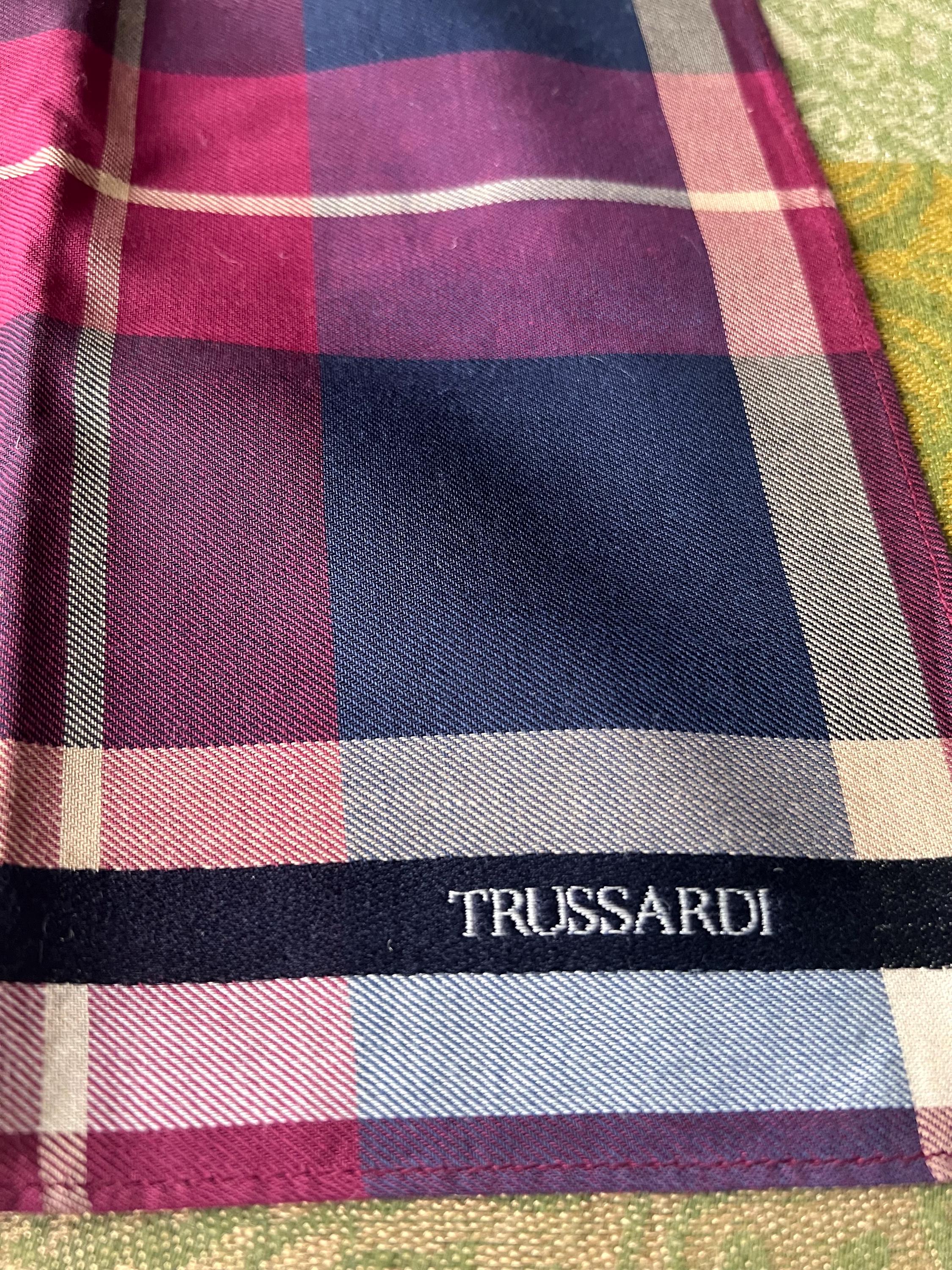 Trussardi Cotton Scarf | 47×49cm | Rare Pre-loved Designer Accessory