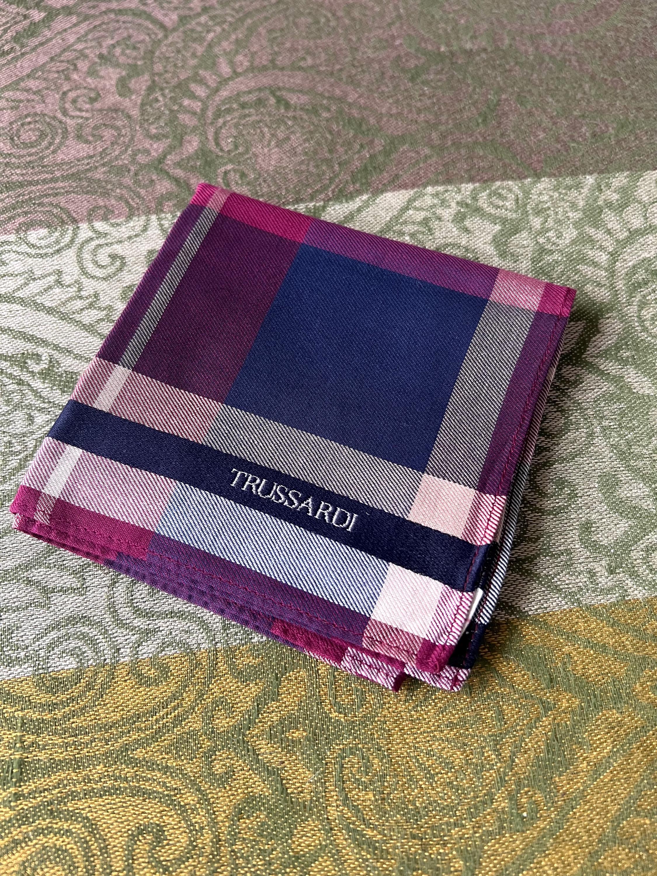 Trussardi Cotton Scarf | 47×49cm | Rare Pre-loved Designer Accessory