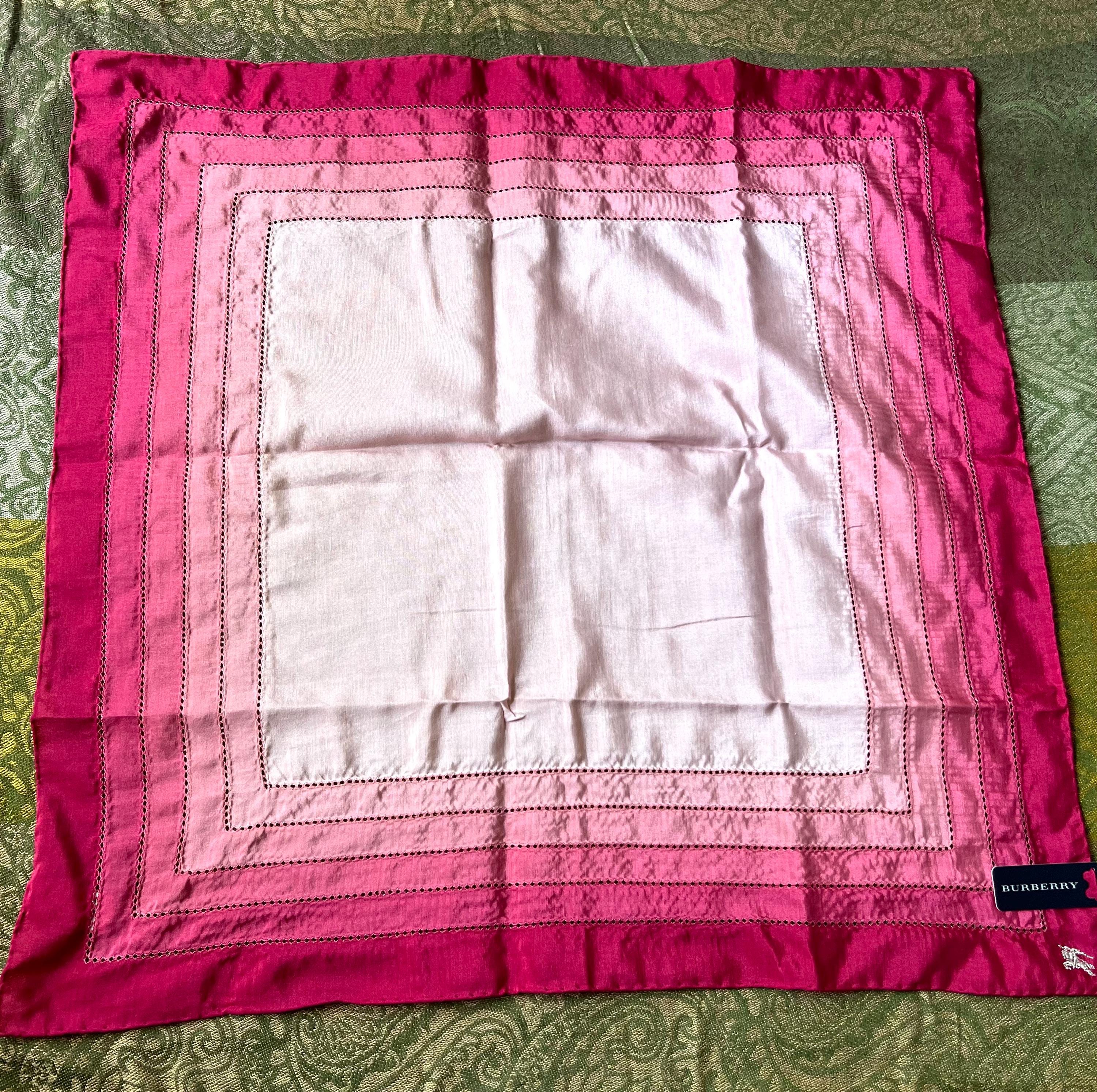 Burberry Vintage Brand New Deadstock Scarf 51*50cm Black Label Handkerchief