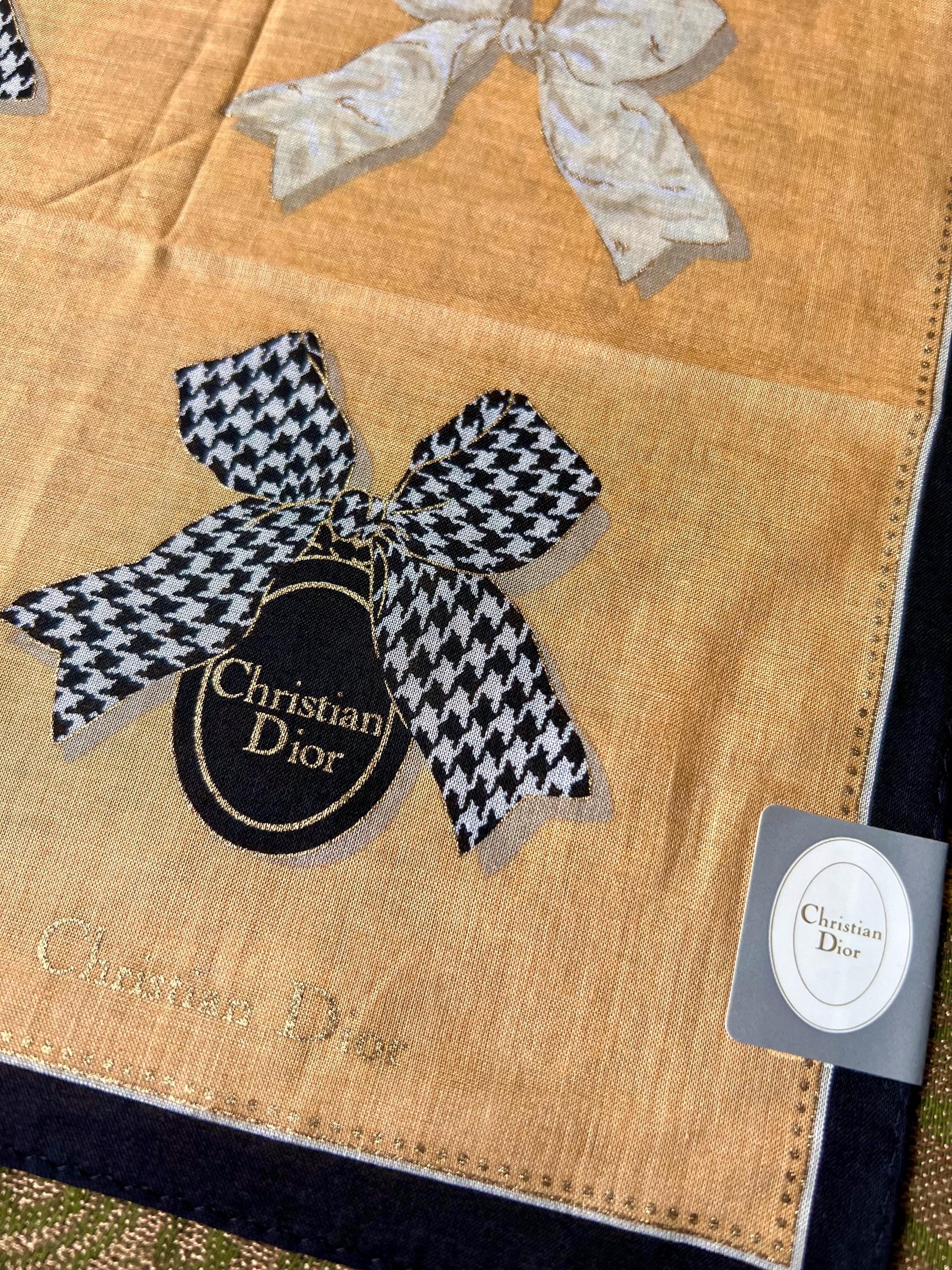 Vintage Christian Dior Cotton Scarf - Logo Square (48x48cm)