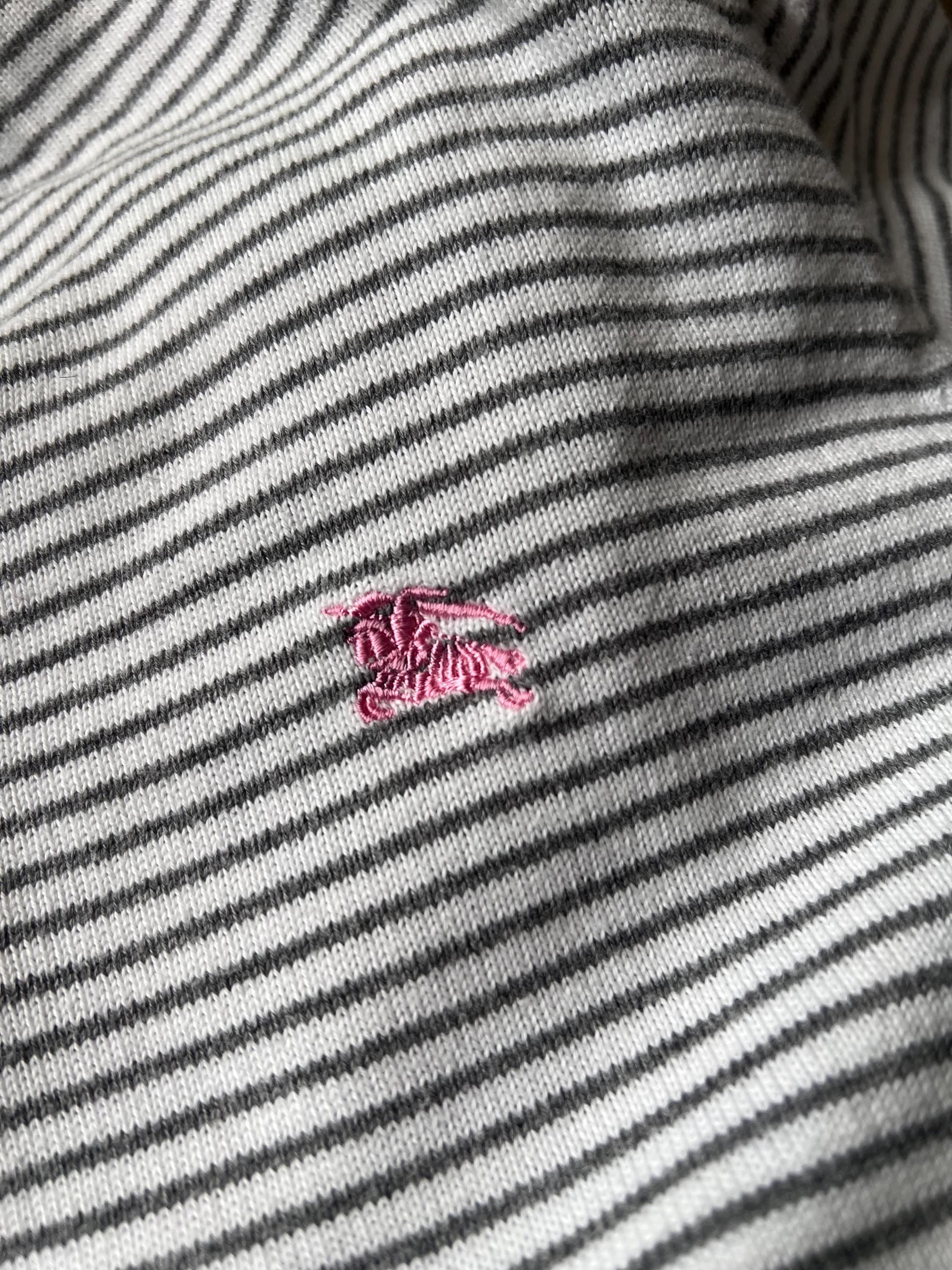 Vintage Burberry Knit Sweater: Cotton Stripe, Japan Made
