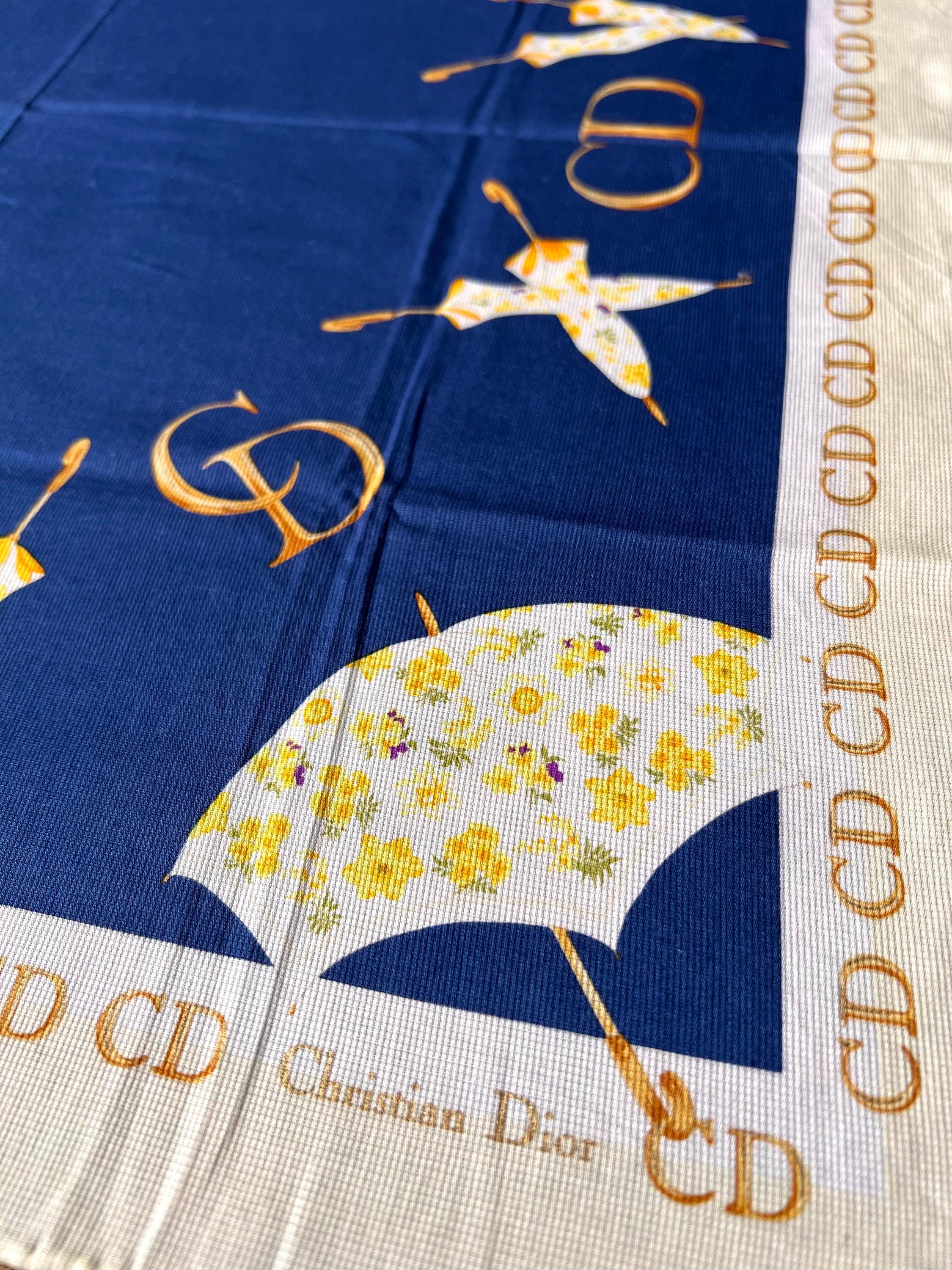 Vintage Christian Dior Cotton Scarf 52x52cm | 100% Cotton | Handkerchief