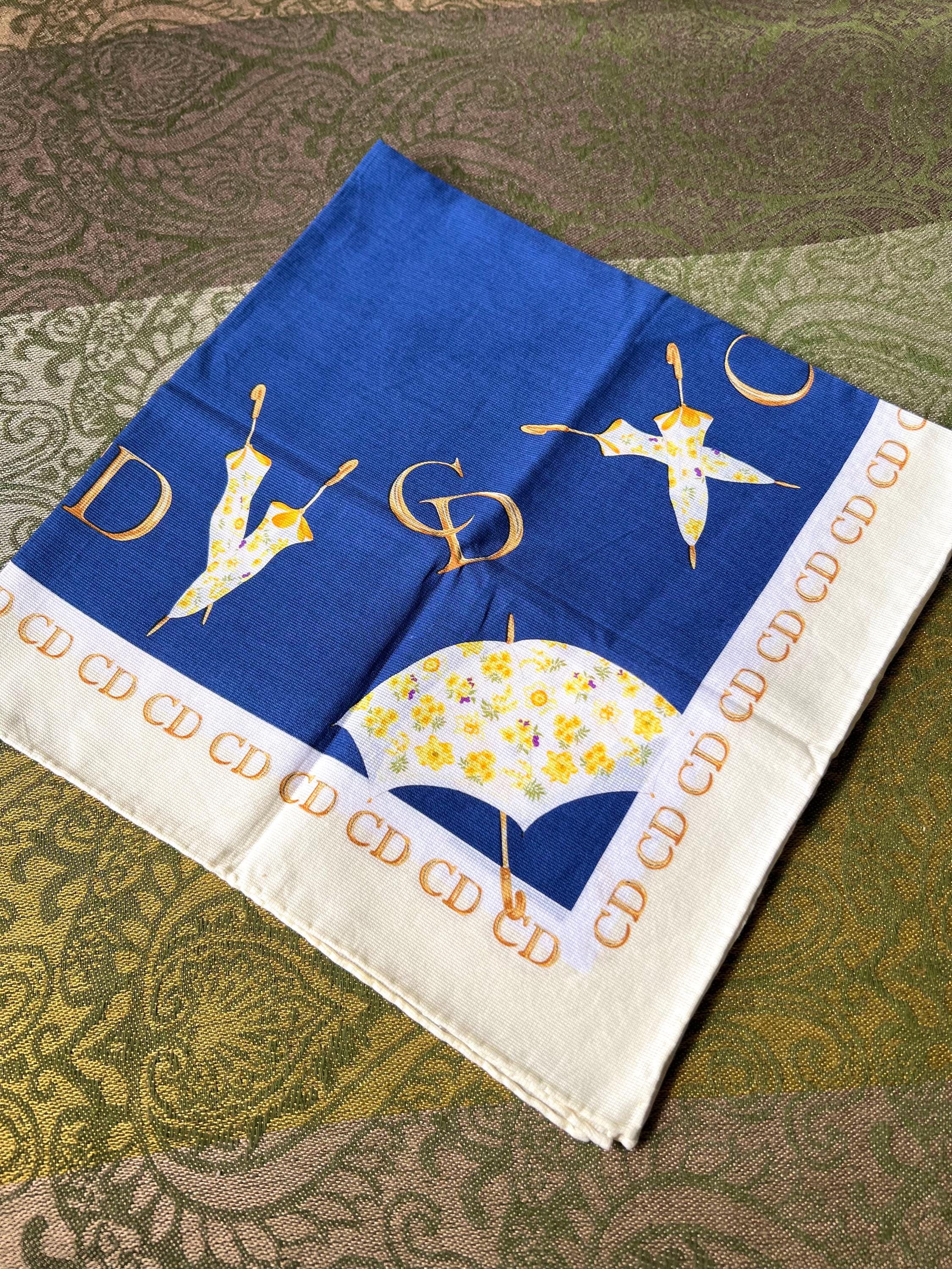 Vintage Christian Dior Cotton Scarf 52x52cm | 100% Cotton | Handkerchief