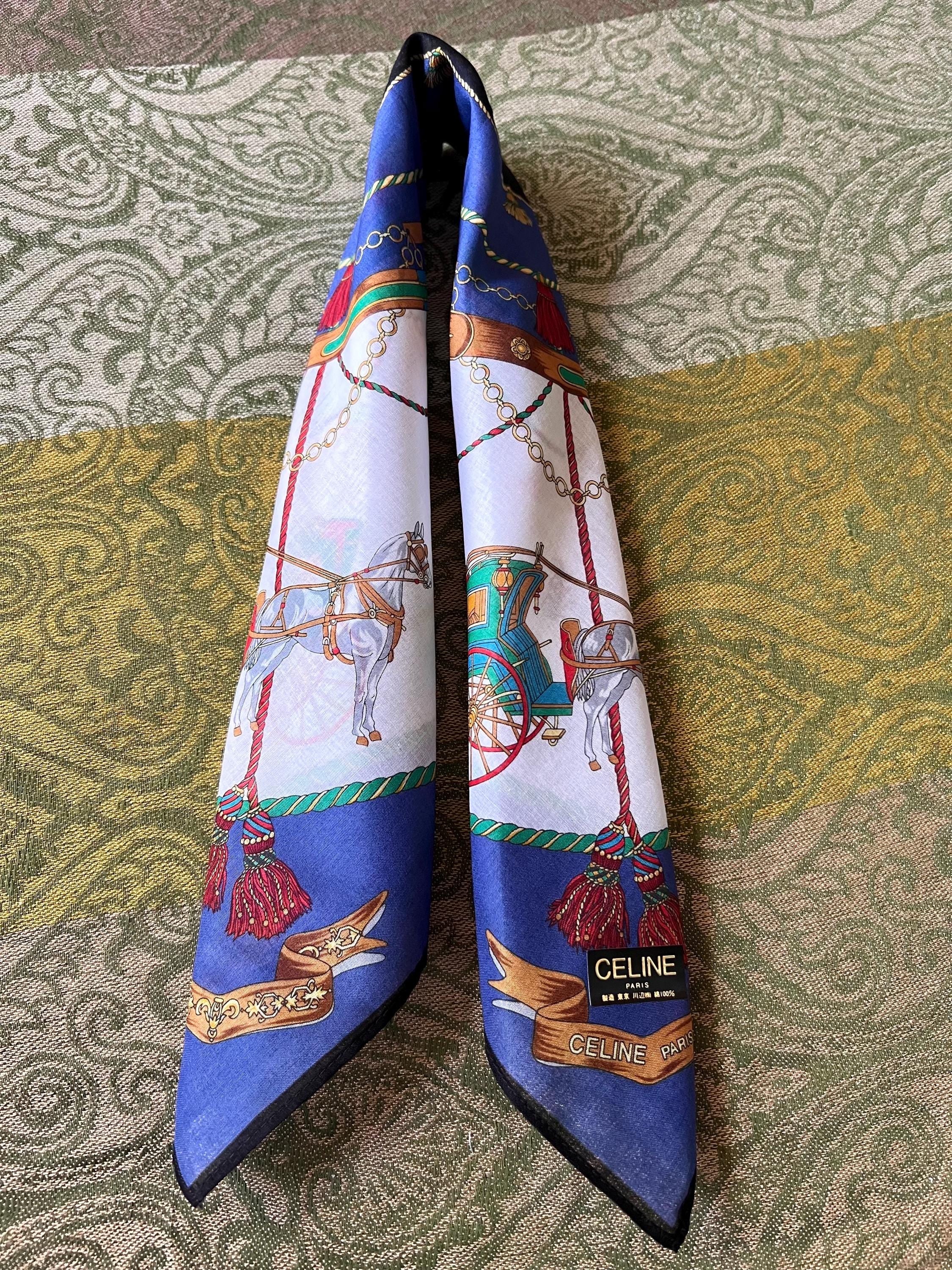 Celine Vintage Brand New Deadstock Scarf 48*48cm Handkerchief