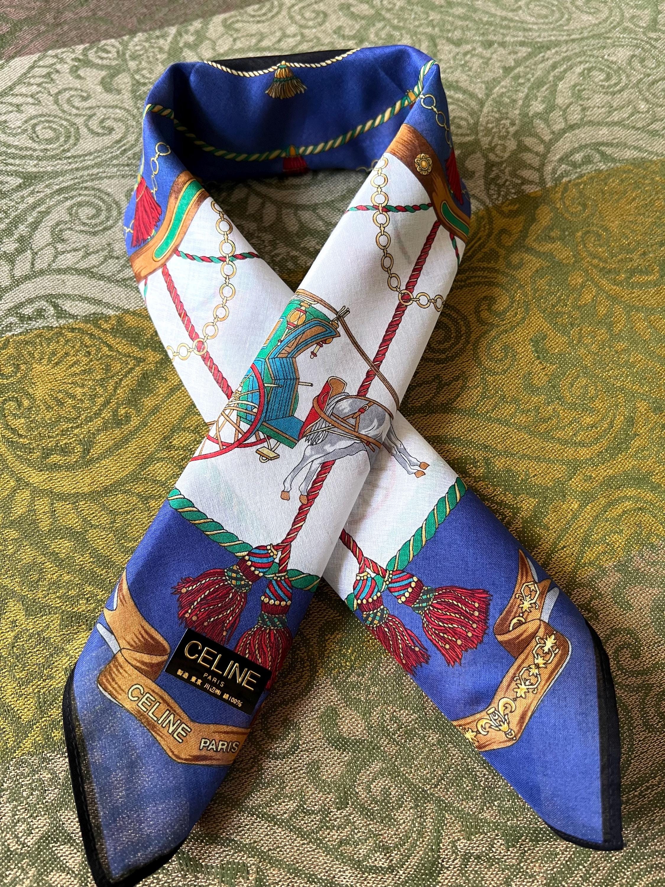 Celine Vintage Brand New Deadstock Scarf 48*48cm Handkerchief