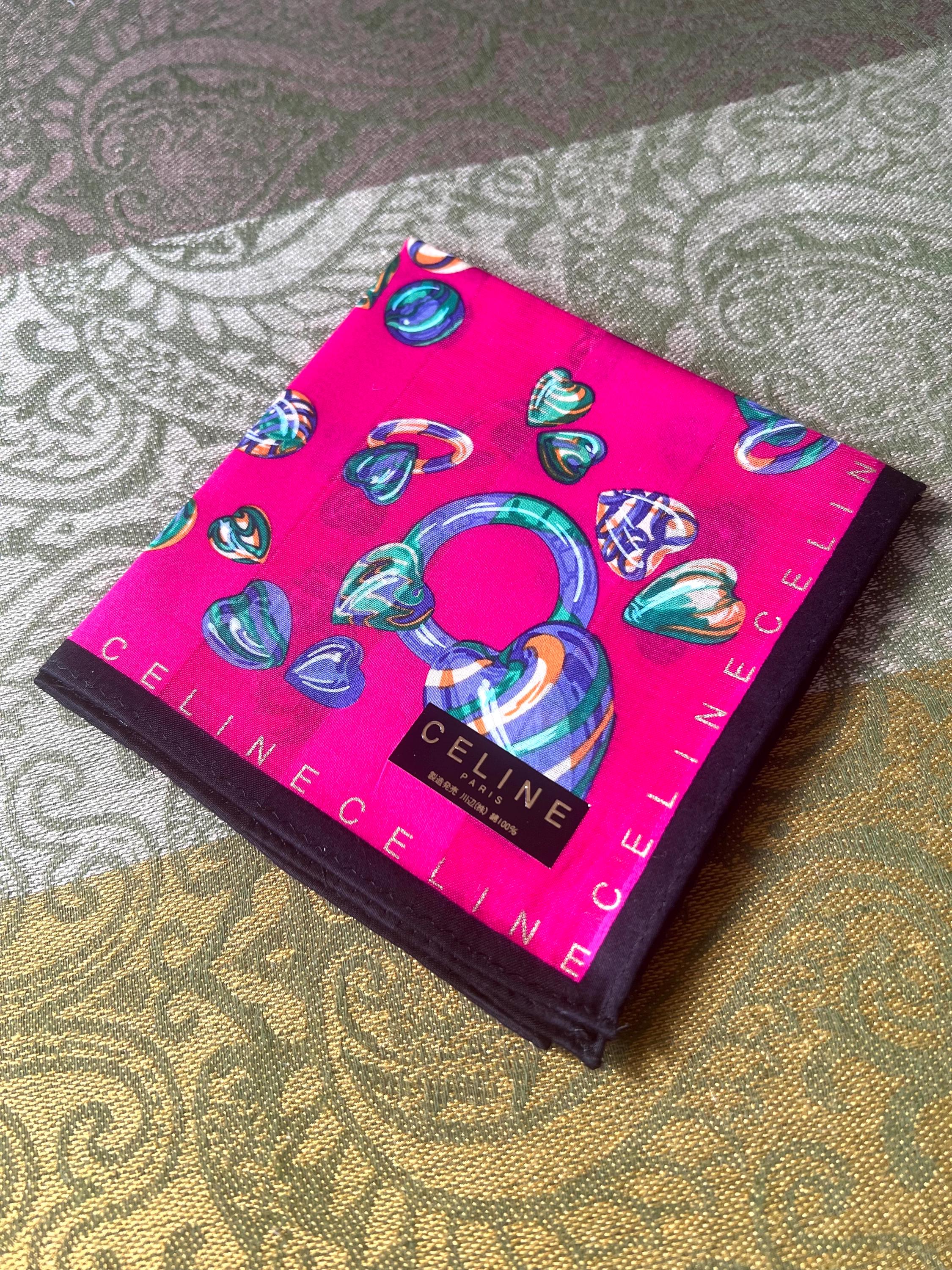 Celine Vintage Brand New Deadstock Scarf 48*49cm Handkerchief