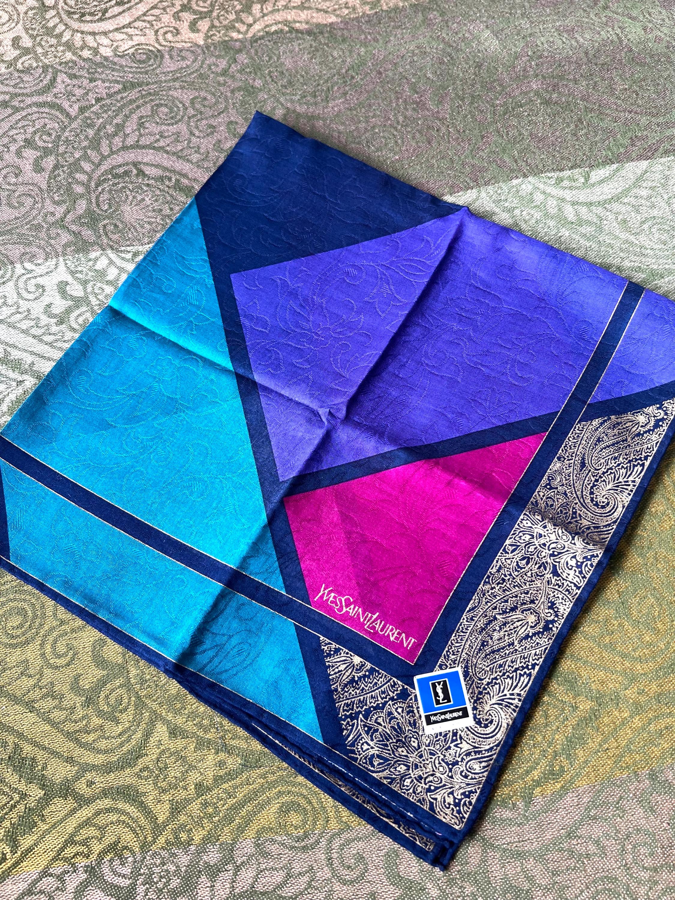 Vintage Yves Saint Laurent Scarf | 55*55cm |100% Cotton Neckerchief