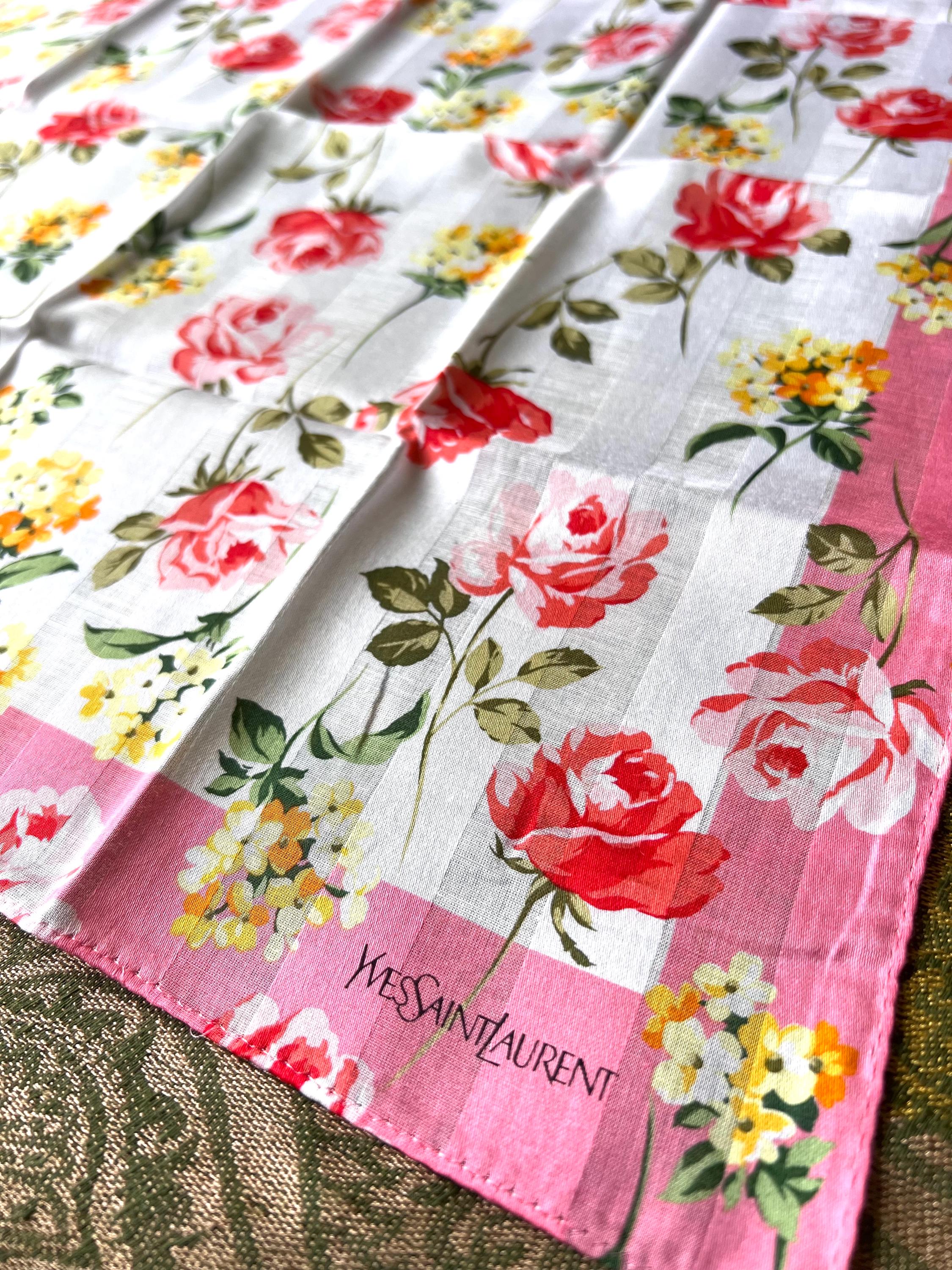 Vintage Yves Saint Laurent Scarf | 50*50cm |100% Cotton Neckerchief