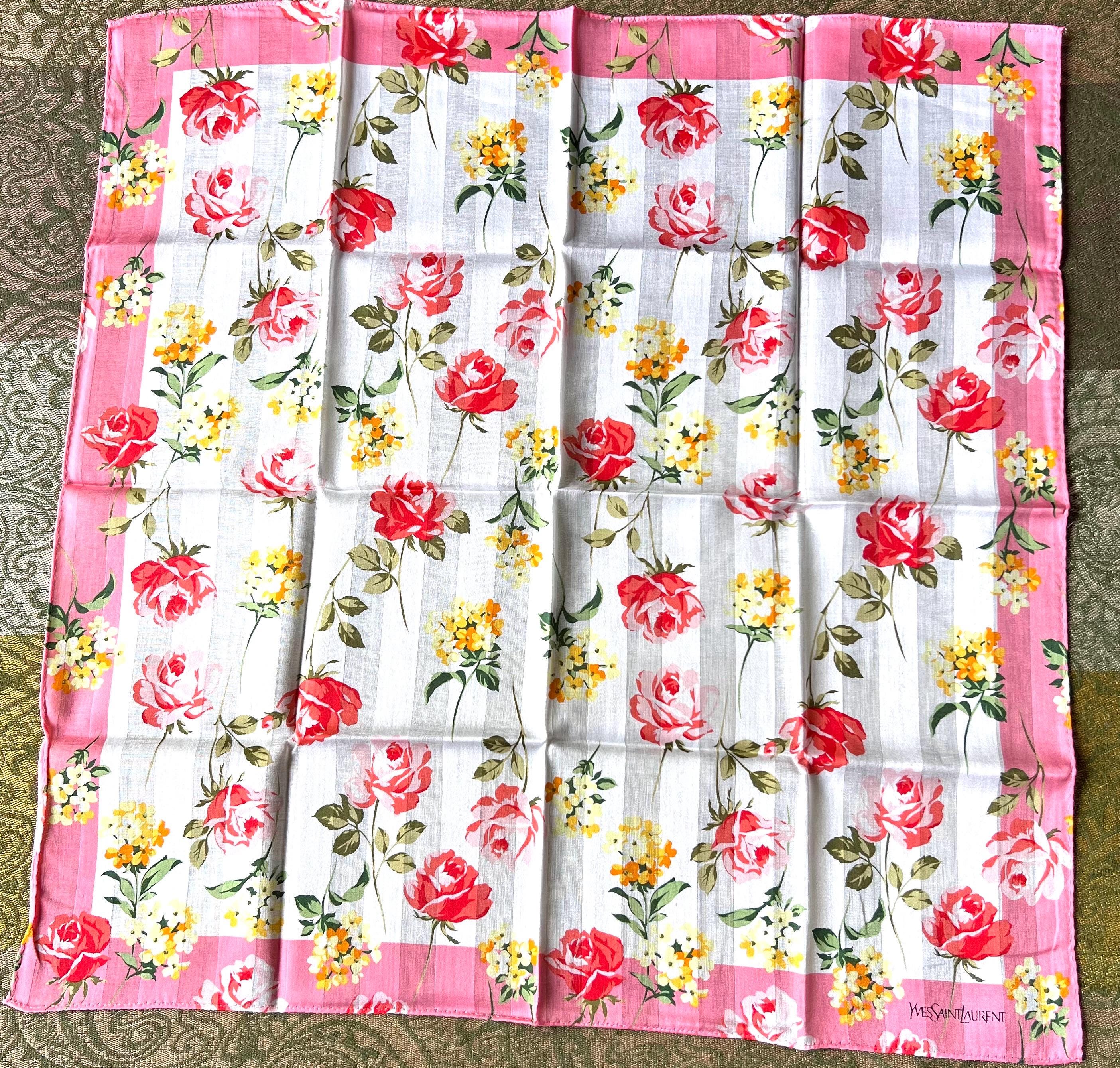 Vintage Yves Saint Laurent Scarf | 50*50cm |100% Cotton Neckerchief