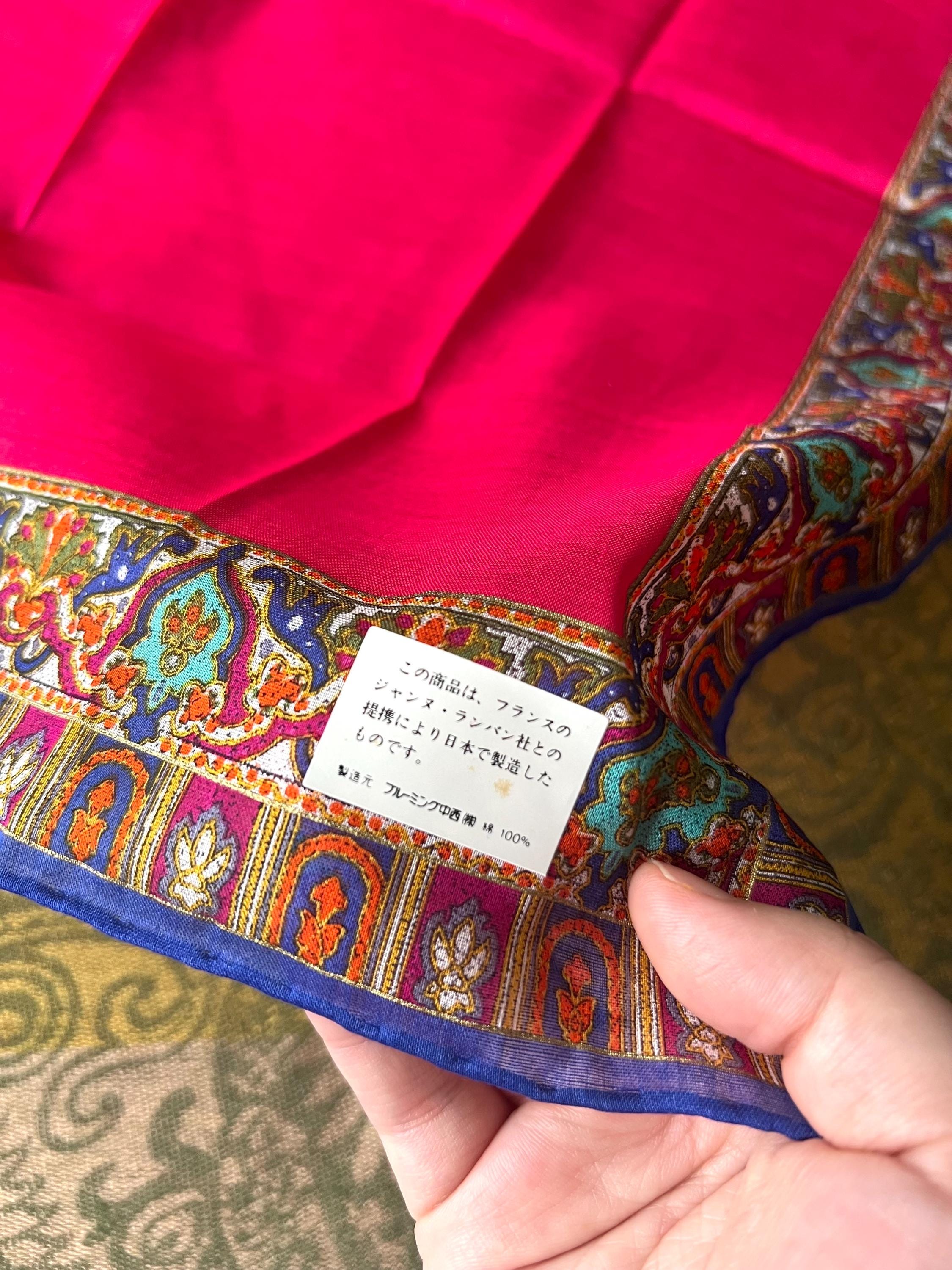 Vintage Lanvin Paris Scarf: Cotton Square Scarf