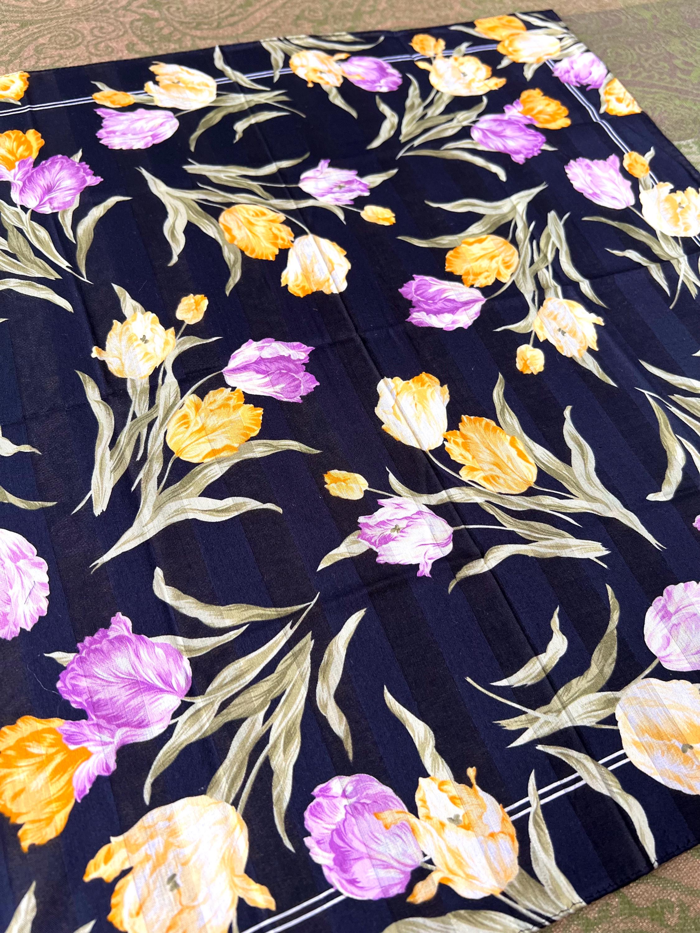 Vintage Yves Saint Laurent Scarf | 48*50cm |100% Cotton Neckerchief
